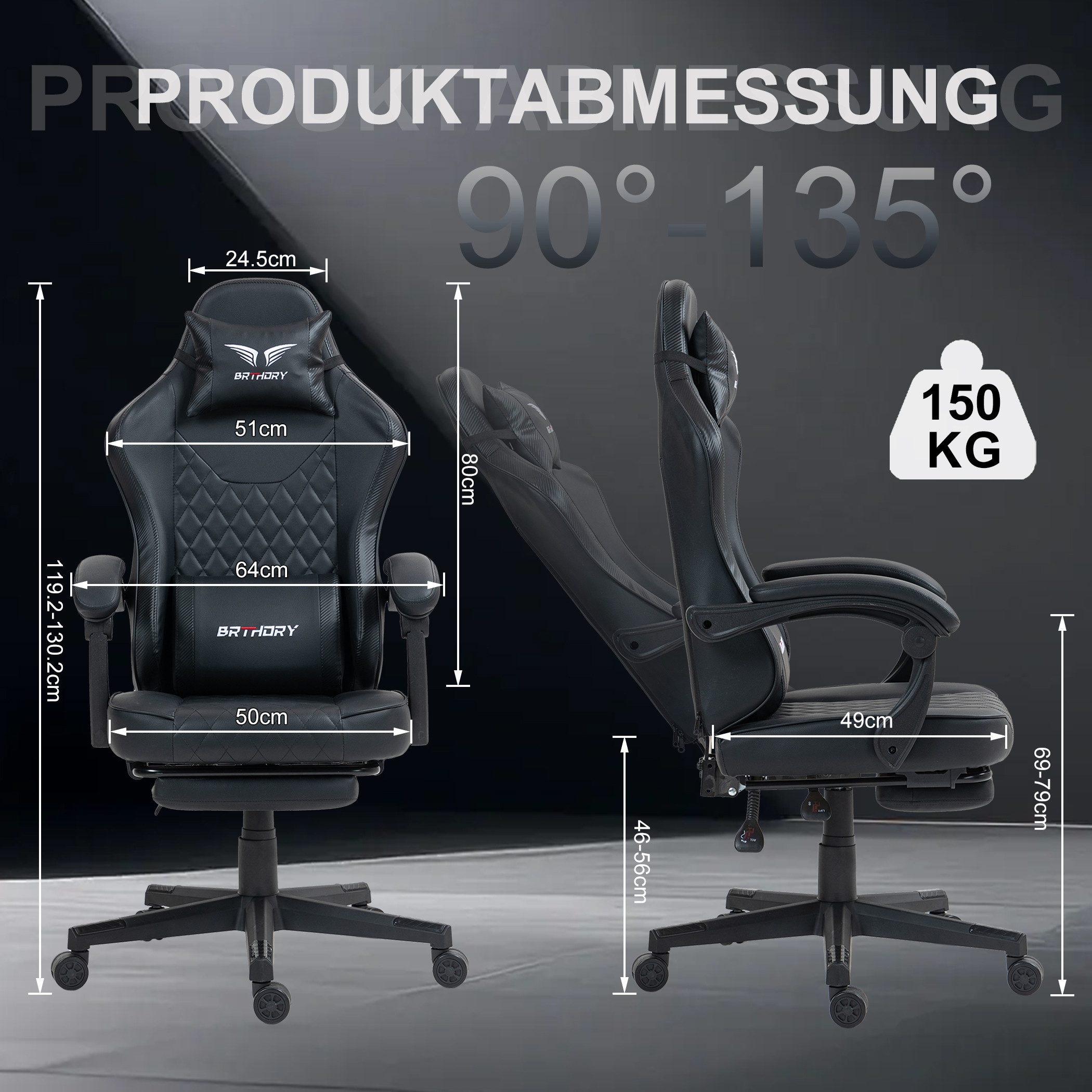 BRTHORY Gaming-Stuhl Ergonomischer Gaming Sessel, Schreibtischstuhl – Racin günstig online kaufen