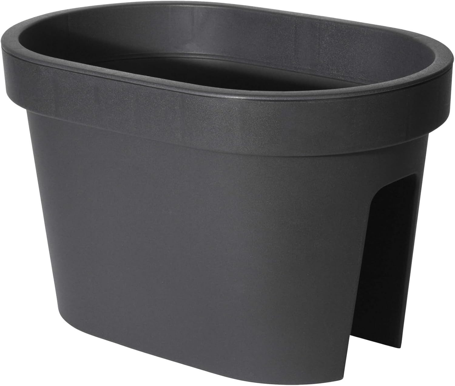 mucHome Balkonkasten für Geländer in Anthrazit Blumenkasten Blumentopf Pflanztopf
