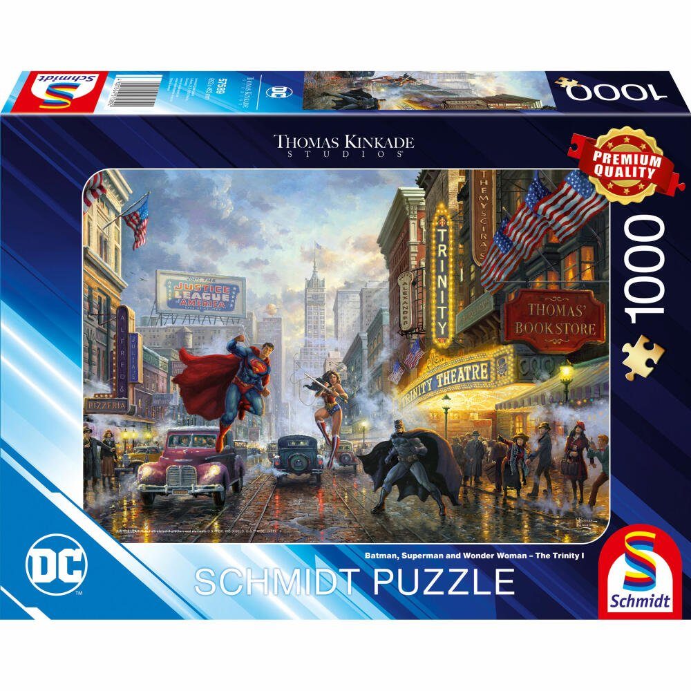 Schmidt Spiele Puzzle Batman Superman and Wonder Woman Thomas Kinkade, 1000 Puzzleteile