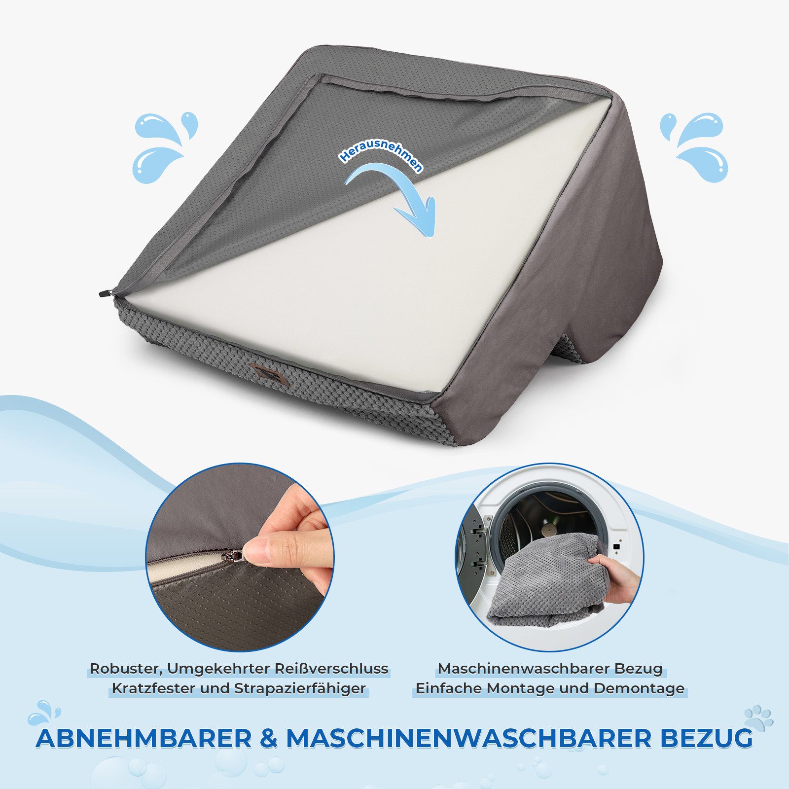 NAIMP Hunderampe Hundetreppe für kleine Hunde Haustiertreppe Katzentreppe, Waschbar rutschfest