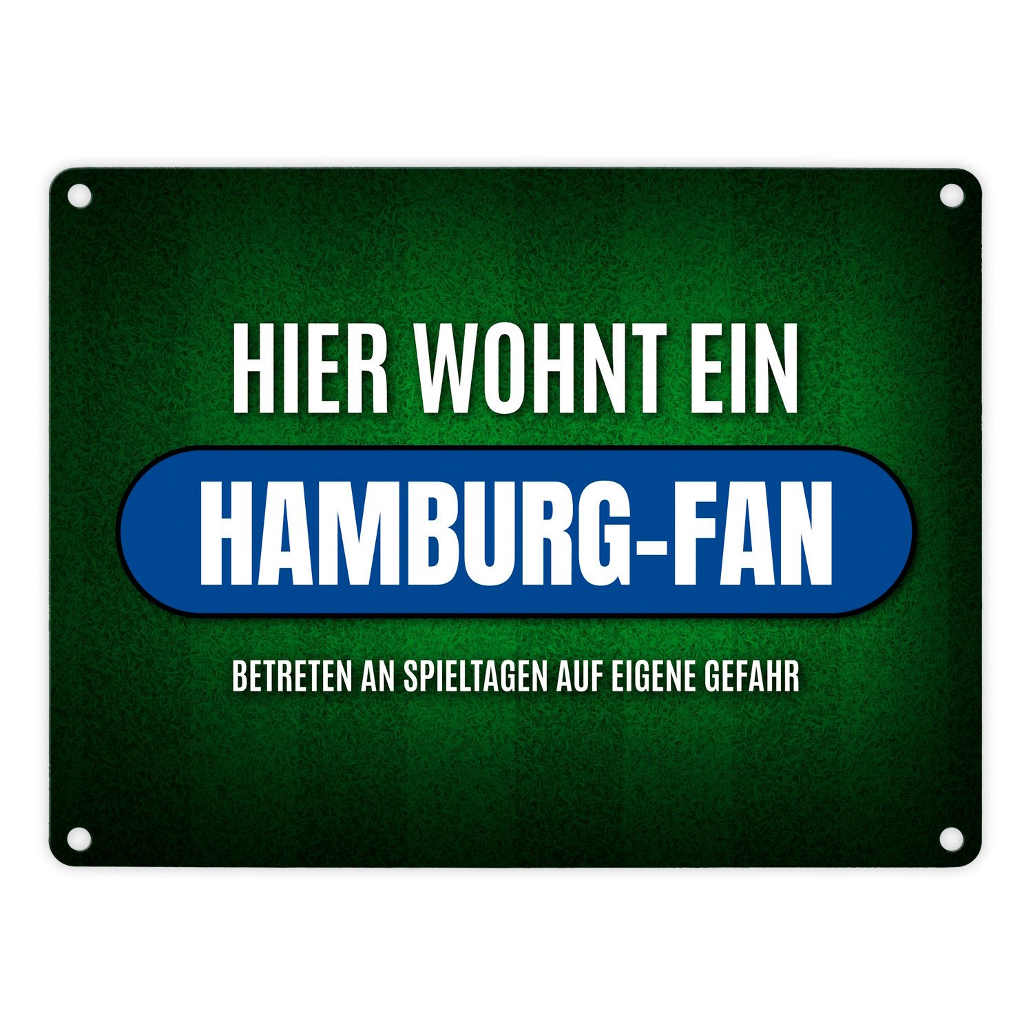 speecheese Metallschild Hier wohnt ein Hamburg Fan Metallschild mit Rasen M günstig online kaufen