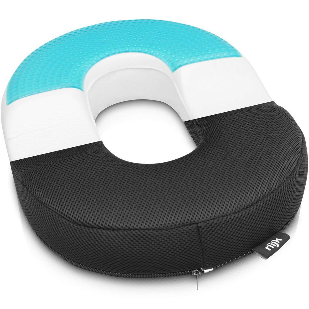 riijk Multi-Stützkissen Gel Sitzring, Donutkissen mit Spezialschaum, Gel Sitzkissen, Steißbeinkissen Ideal nach OP, Schwangerschaft & bei Hämorrhoiden, Ringkissen mit innovativer Gel-Schicht