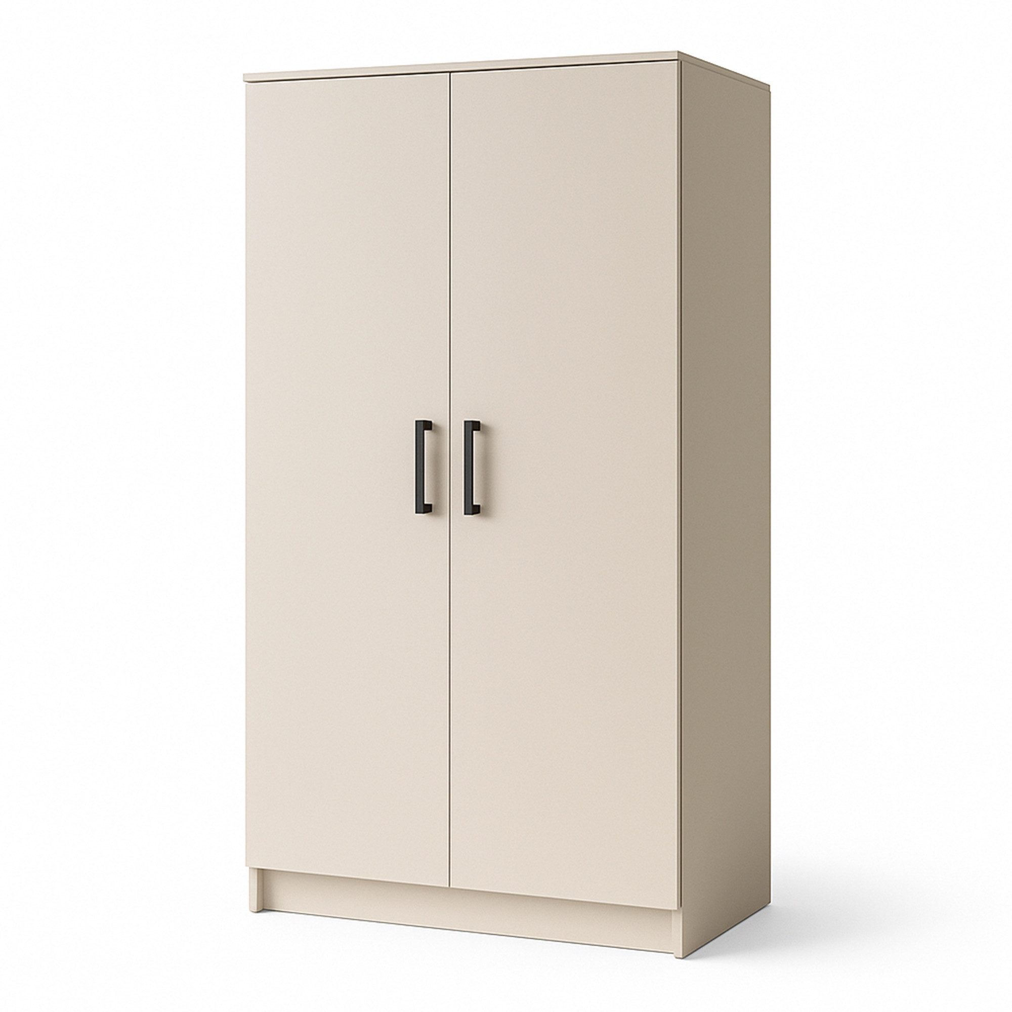 Masseno Drehtürenschrank SILO 90 cm Kleiderschrank 2 Türen Schlafzimmerschrank Kaschmir