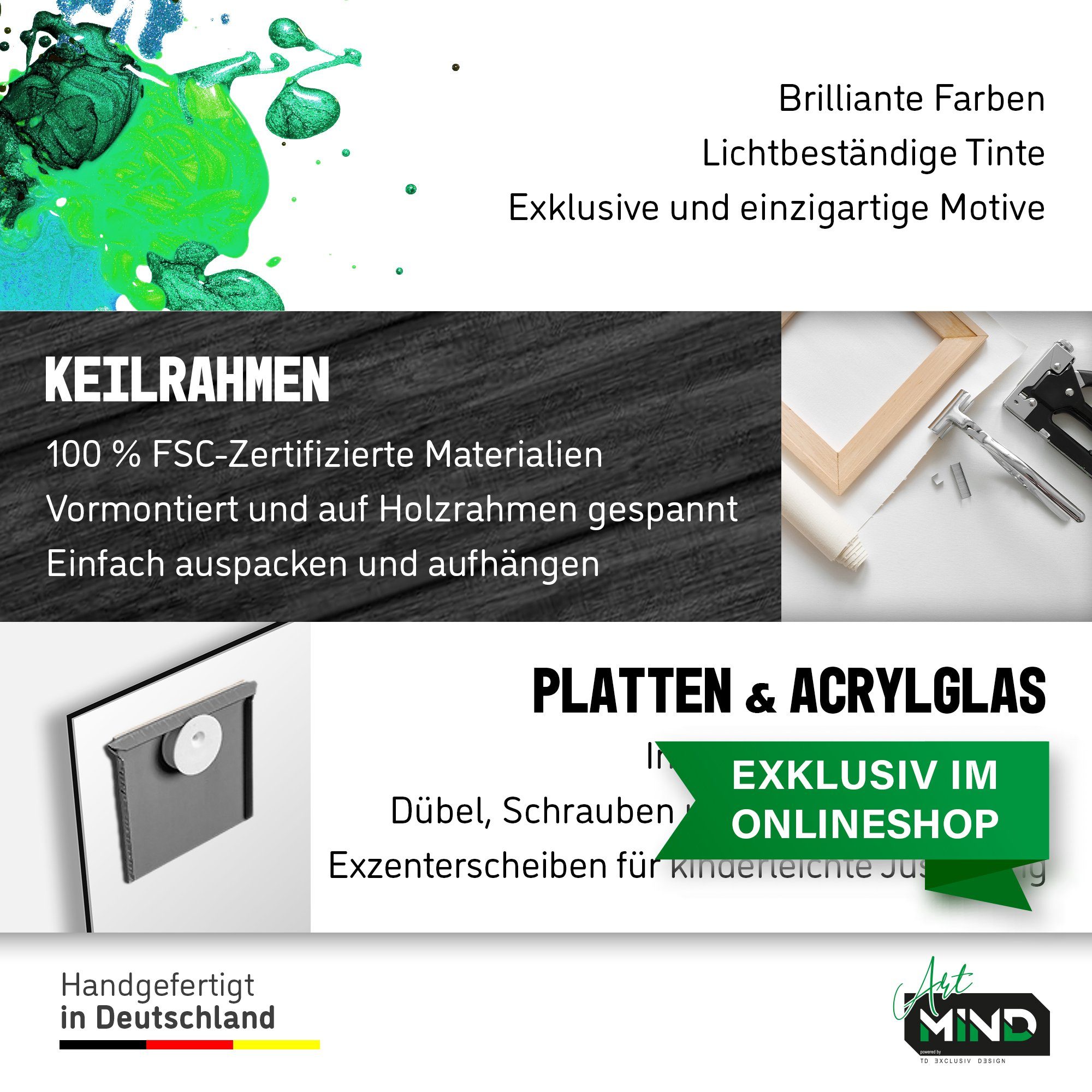 Leinwand Bild, Hard & Wandbilder in Poster Größen, talent, gerahmte verschiedenen work Art, XXL-Wandbild Wall ArtMind als beats Premium Canva