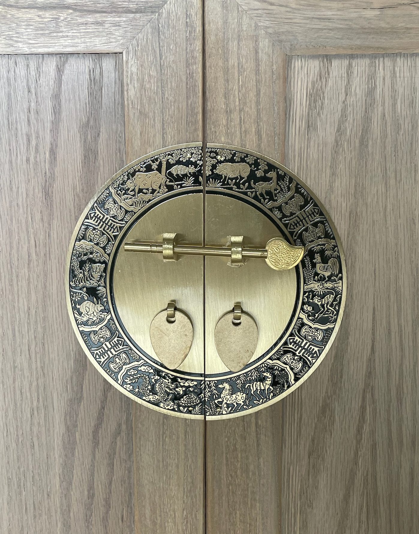 OPIUM OUTLET Kommode Vintage Schrank Sideboard natur asiatisch chinesisch orientalisch (B x T x H: 117 x 40 x 85 cm, Anrichte Buffet natur-braun), Asia Möbel Hochzeitsschrank komplett montiert