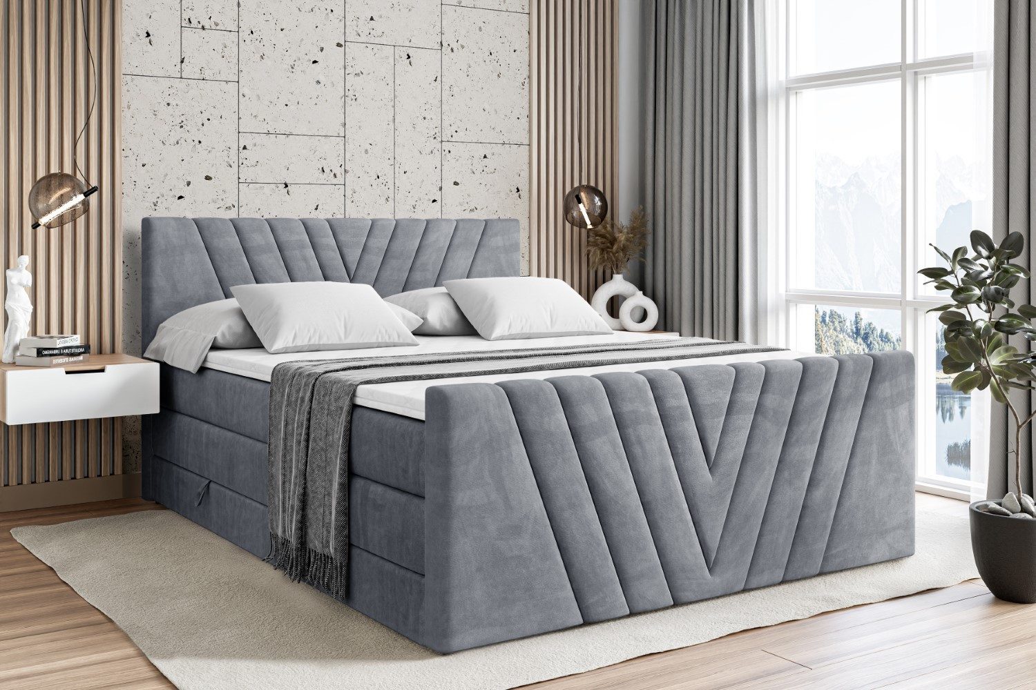 ALTDECOR Boxspringbett ERNINA-Z KING (Multipocket-Matratze H4, günstig online kaufen