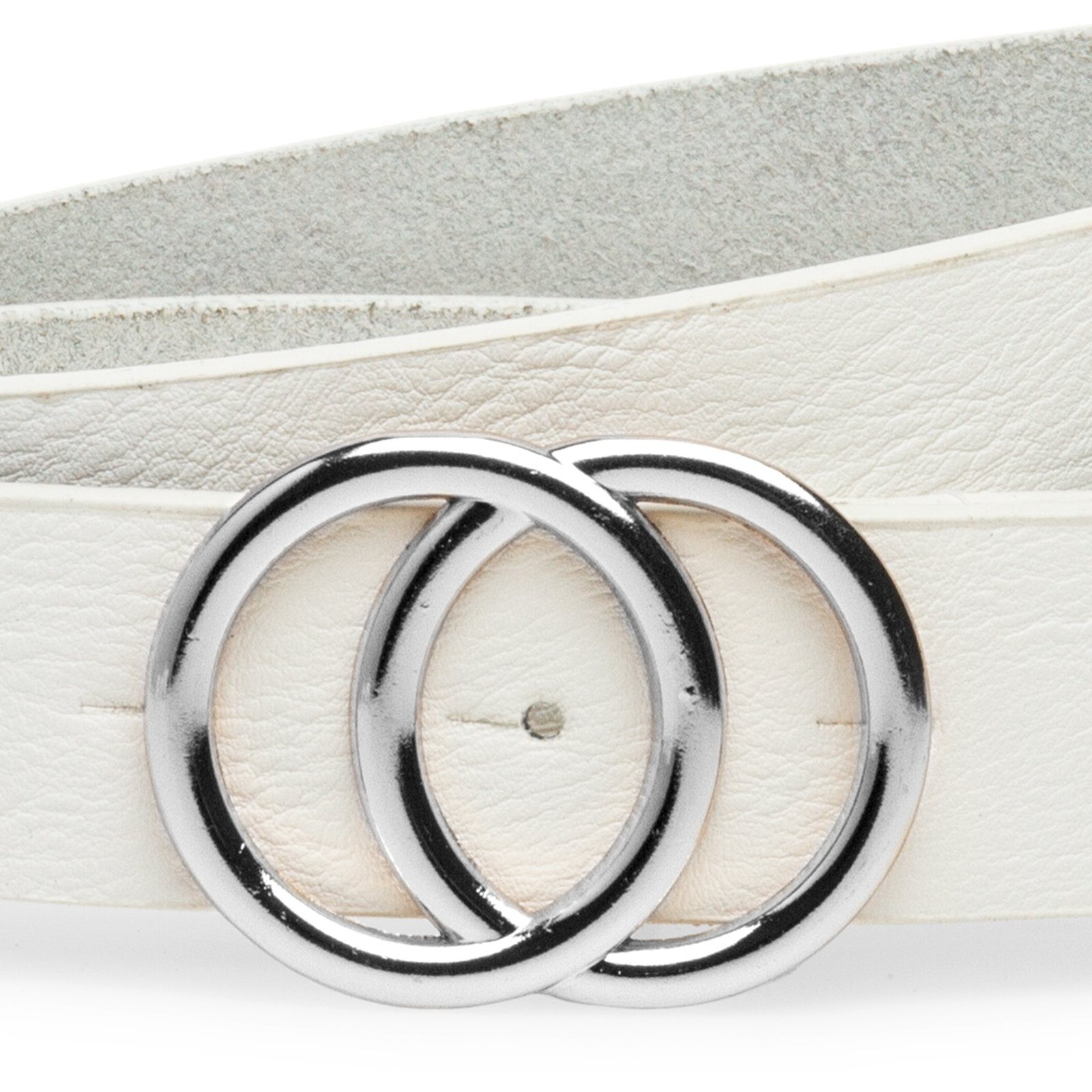 Caspar Synthetikgürtel GU322 eleganter Damen Hüftgürtel mit Doppel Ringschn günstig online kaufen