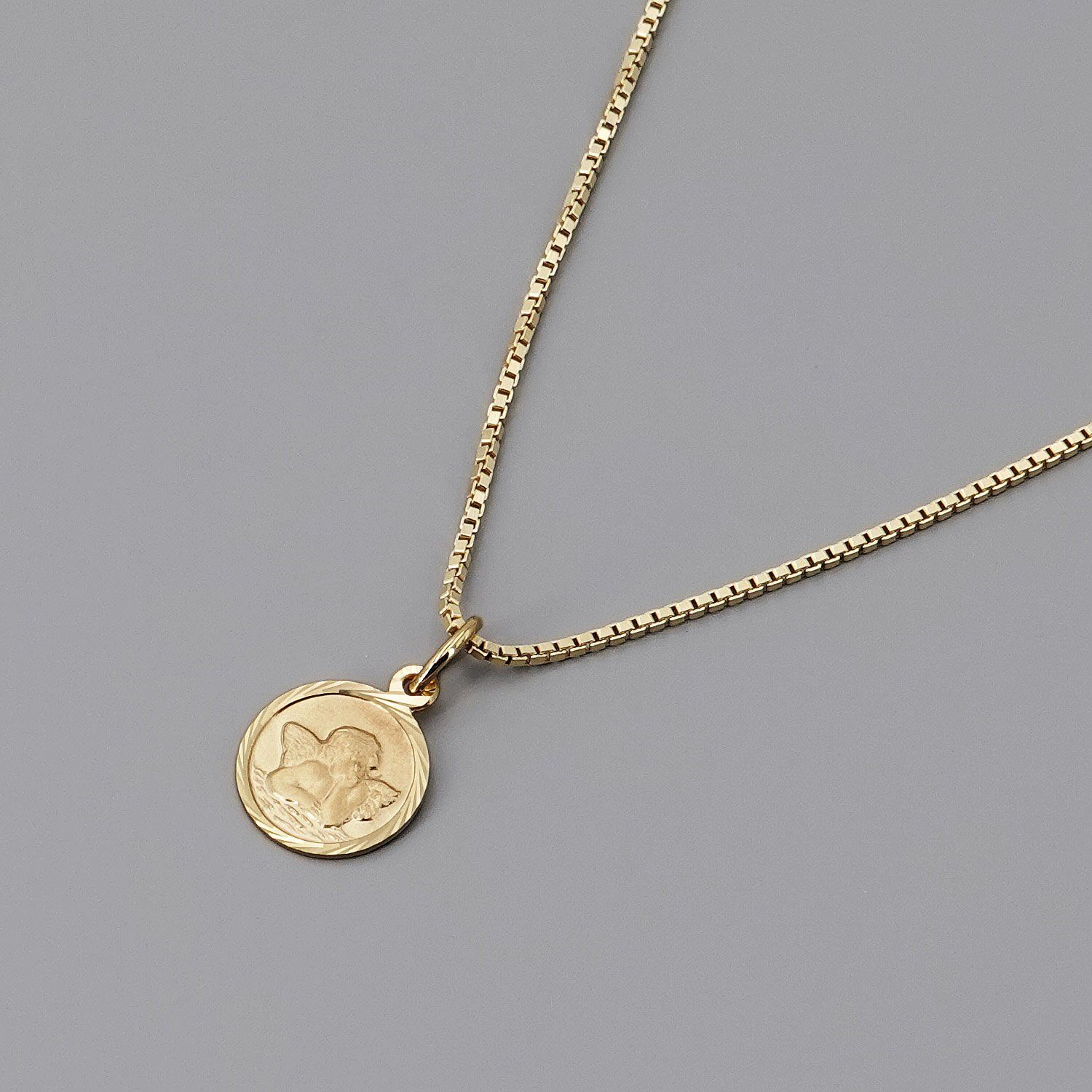 trendor Kette mit Anhänger Gold 333 Schutzmit vergoldeter Silberkette