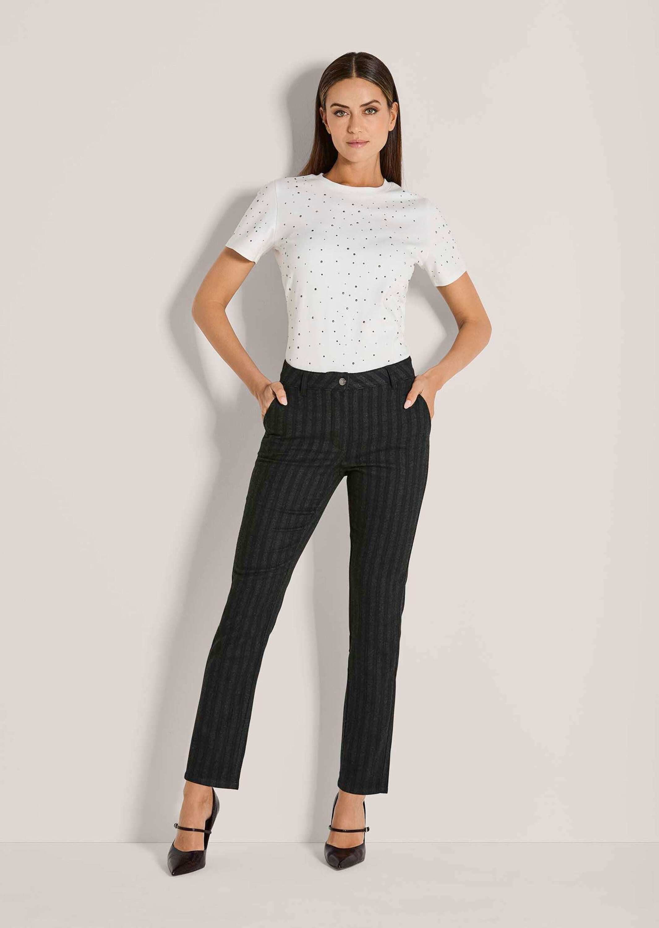 Stoffhose Kurzgröße: Flanellhose mit schmaler Beinform