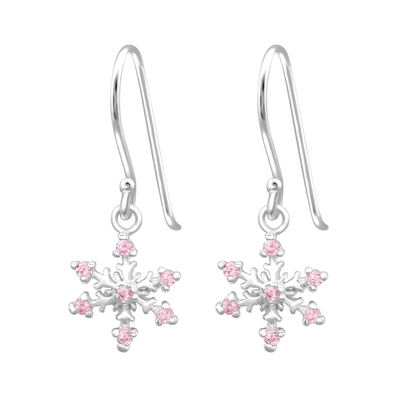 ALEXANDER YORK Paar Ohrhänger SCHNEEFLOCKE Zirkonia rosa, 2-tlg., 925 Sterl günstig online kaufen