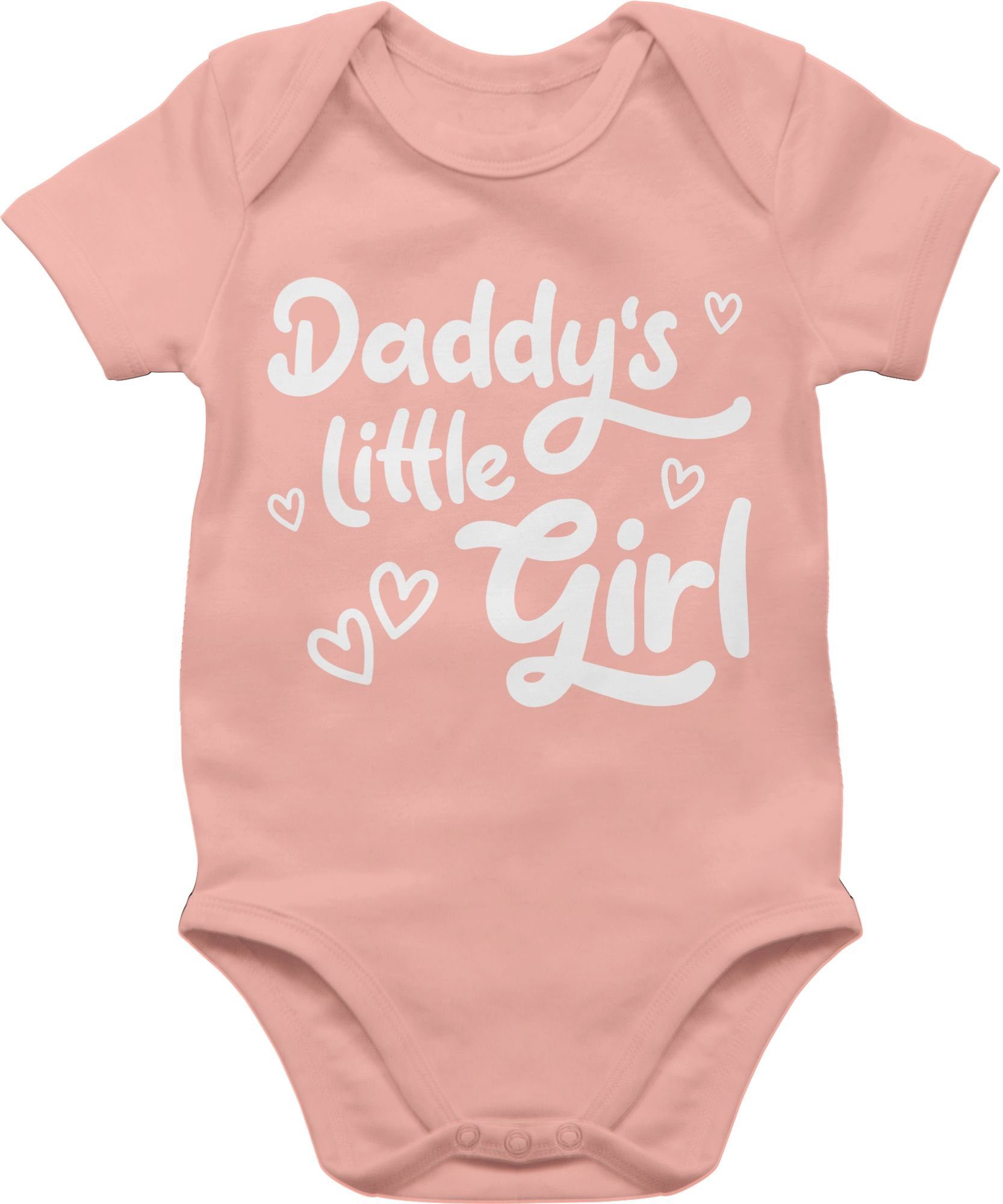Shirtracer Geschenk Vatertag Baby Babyrosa little Girl Shirtbody Daddy's süß 1 weiß