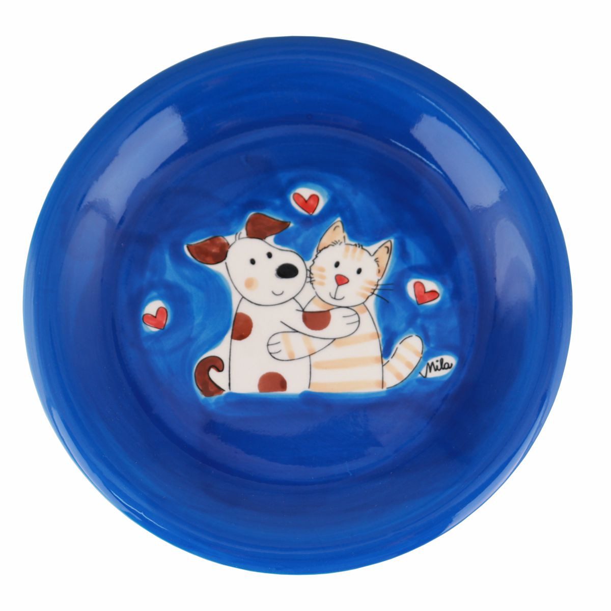 Mila Teller Mila Keramik-Teller Cat & Dog Love, ca. 22 cm D, (1 St)