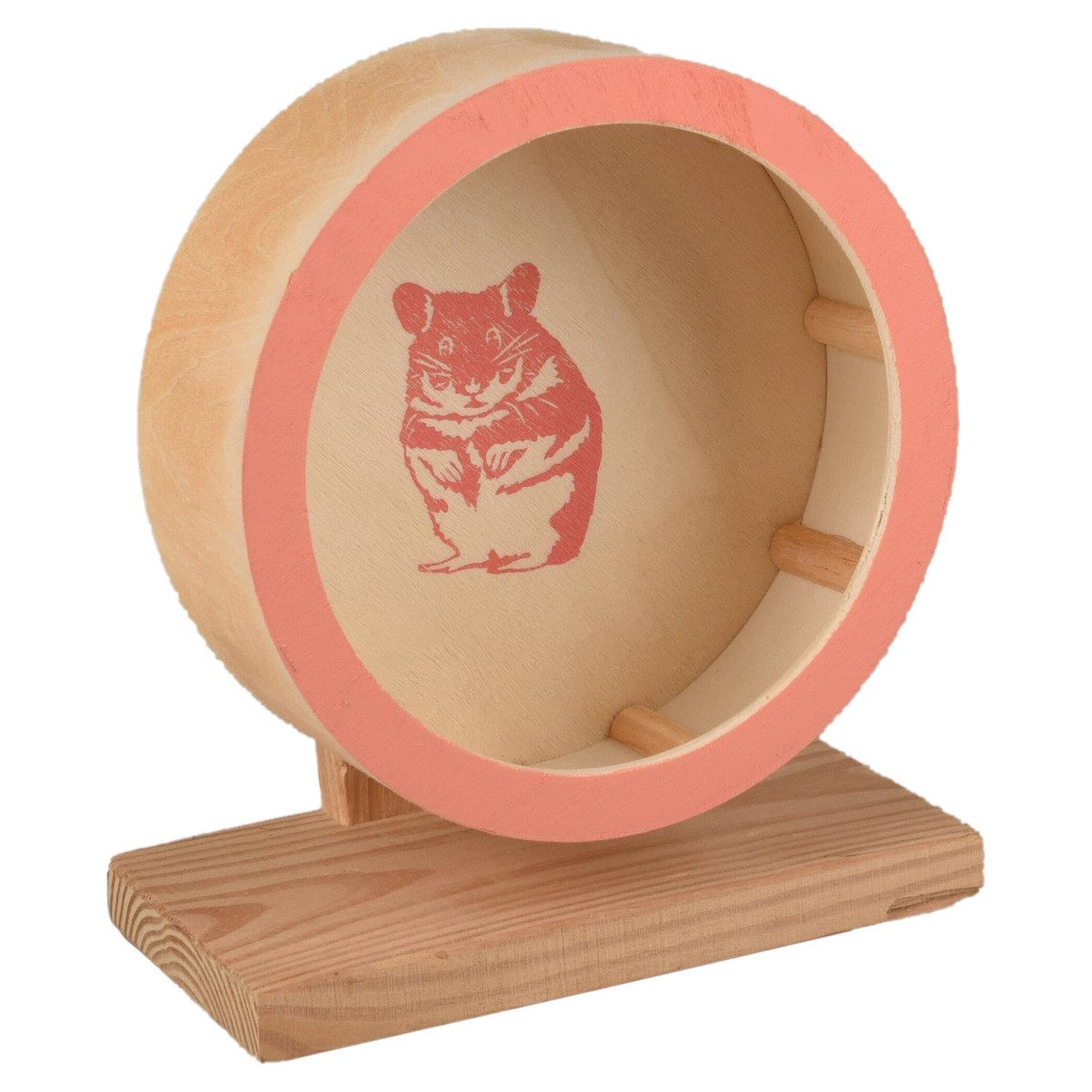 Tierlaufrad Nagerspielzeug Laufrad aus Holz Danco lachsrosa