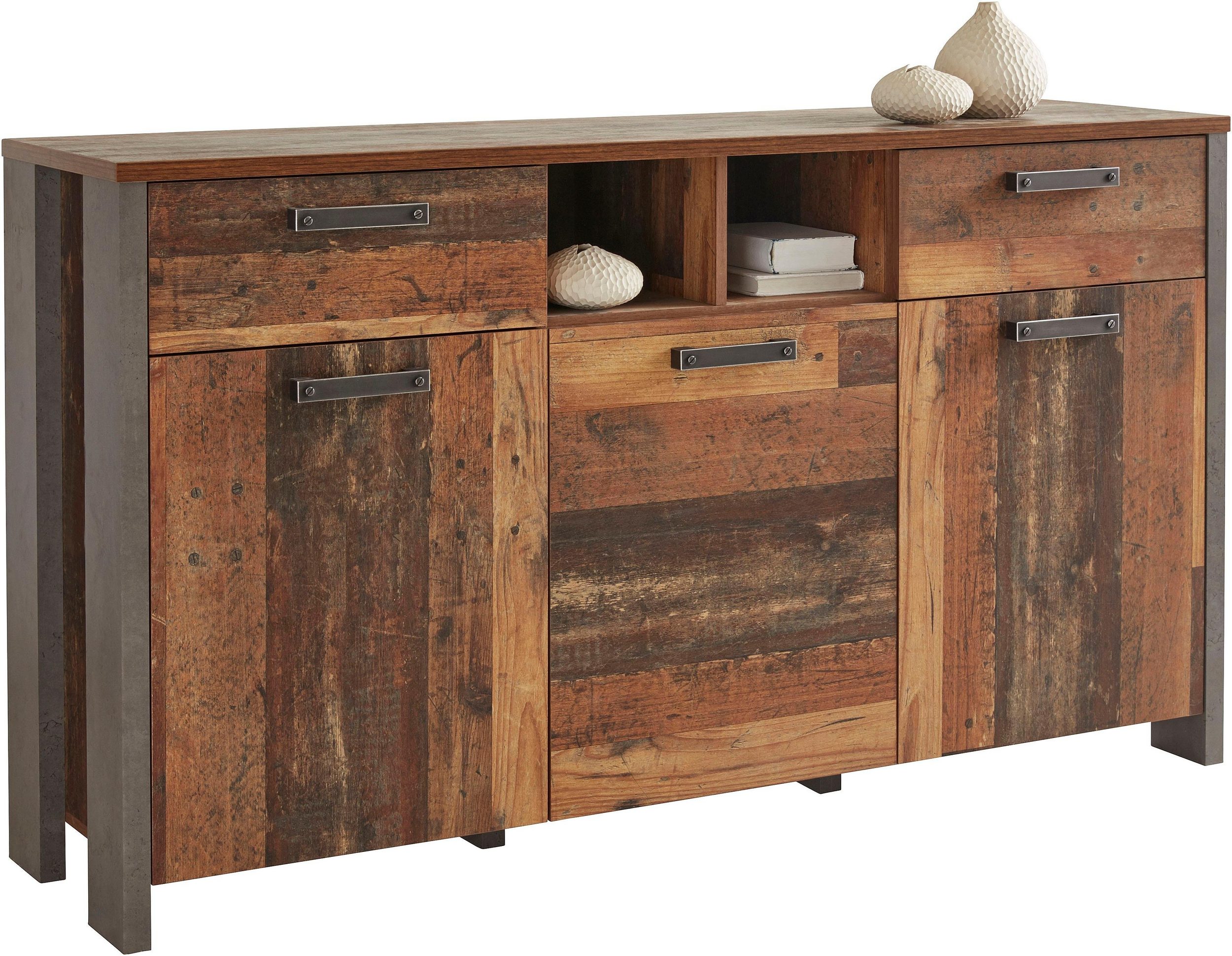 FORTE Sideboard CLIF - Old Wood Vintage / Beton-Optik