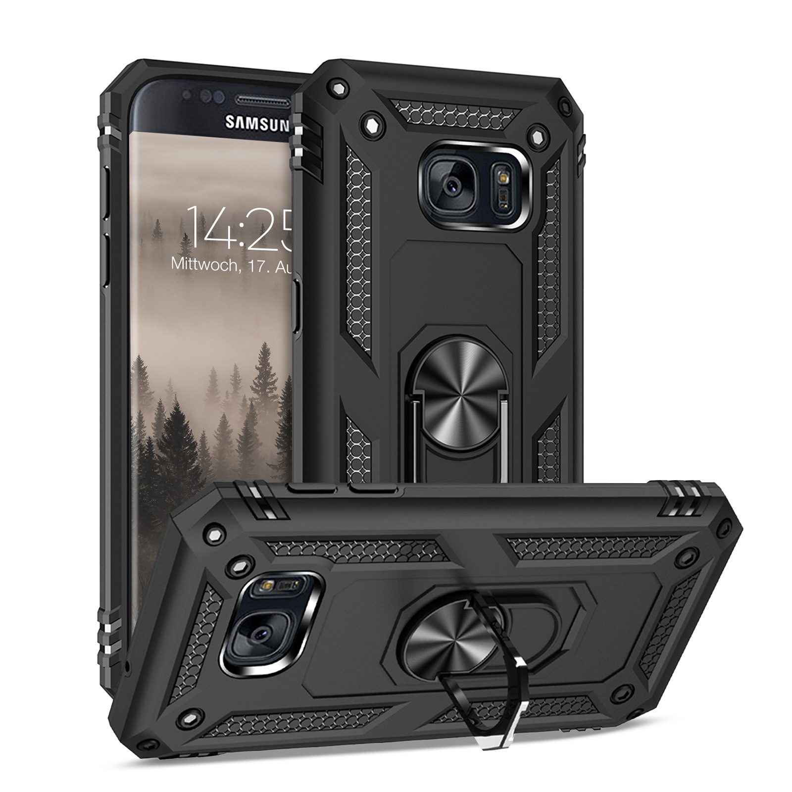 Tec-Expert Handyhülle Outdoor Cover Hülle für Samsung Galaxy S7 5.1 Zoll, 5.1, Premium Hülle aus verstärktem Polycarbonat