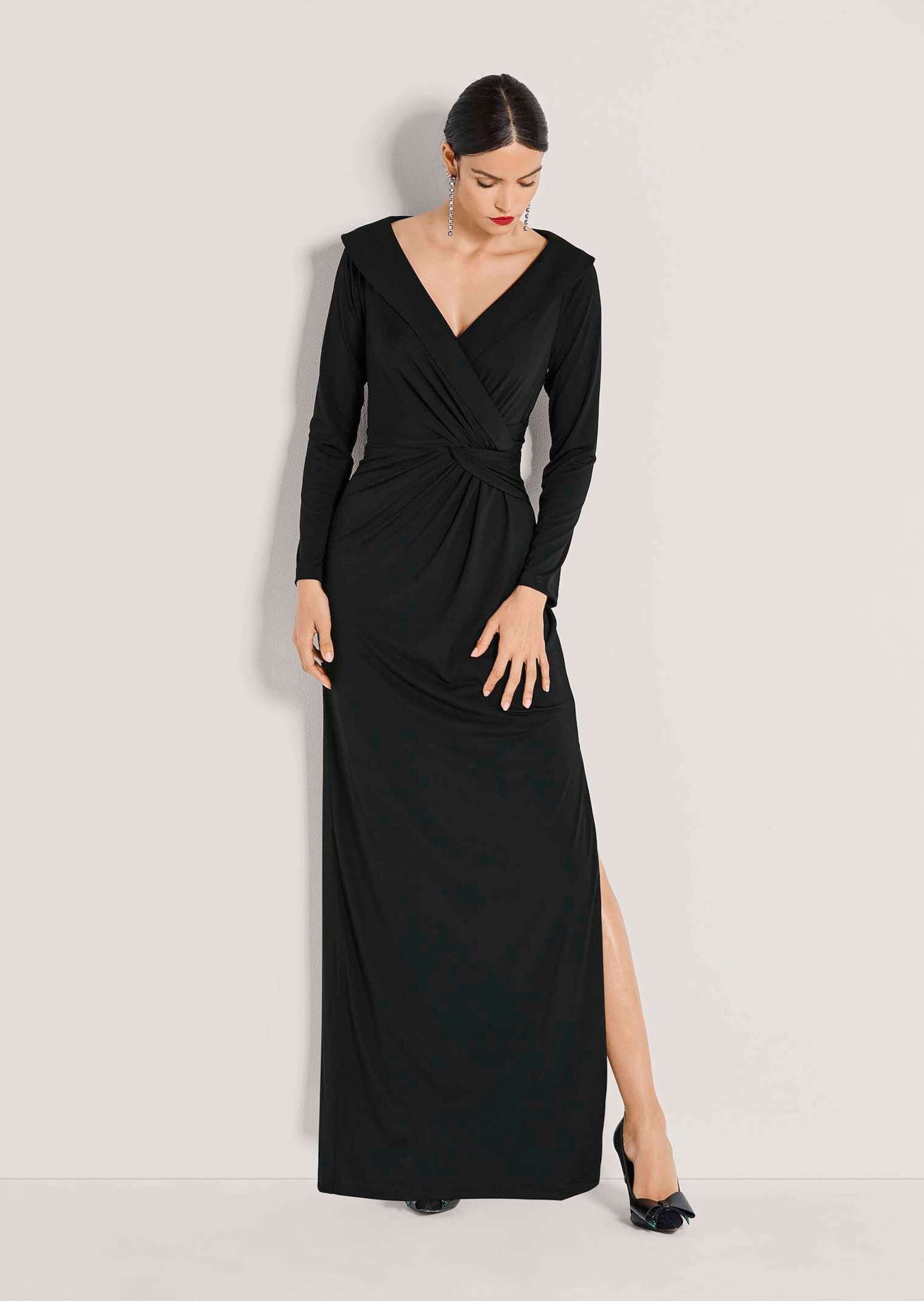 Maxikleid Elegantes Stretchkleid in Wickel-Optik