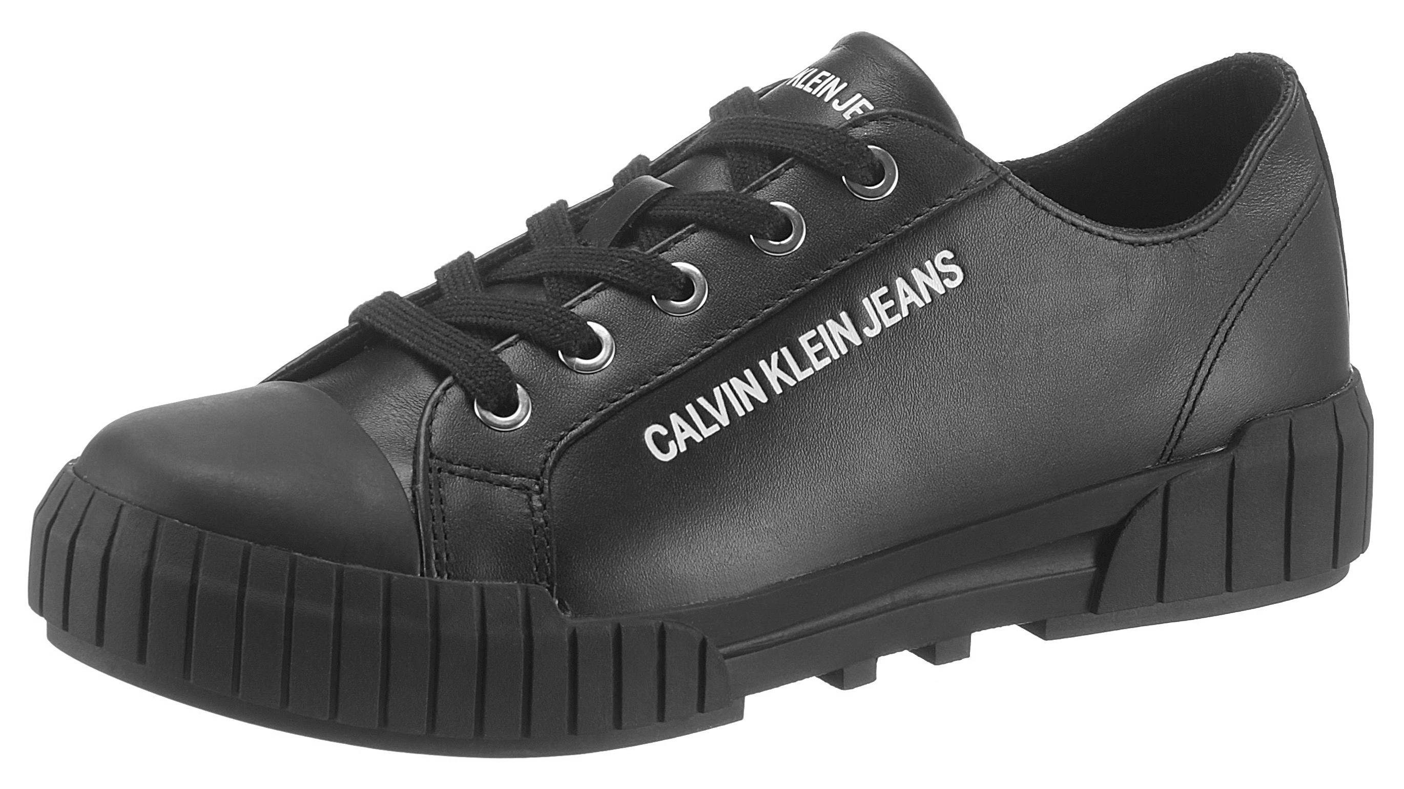 calvin klein black uzza trainers