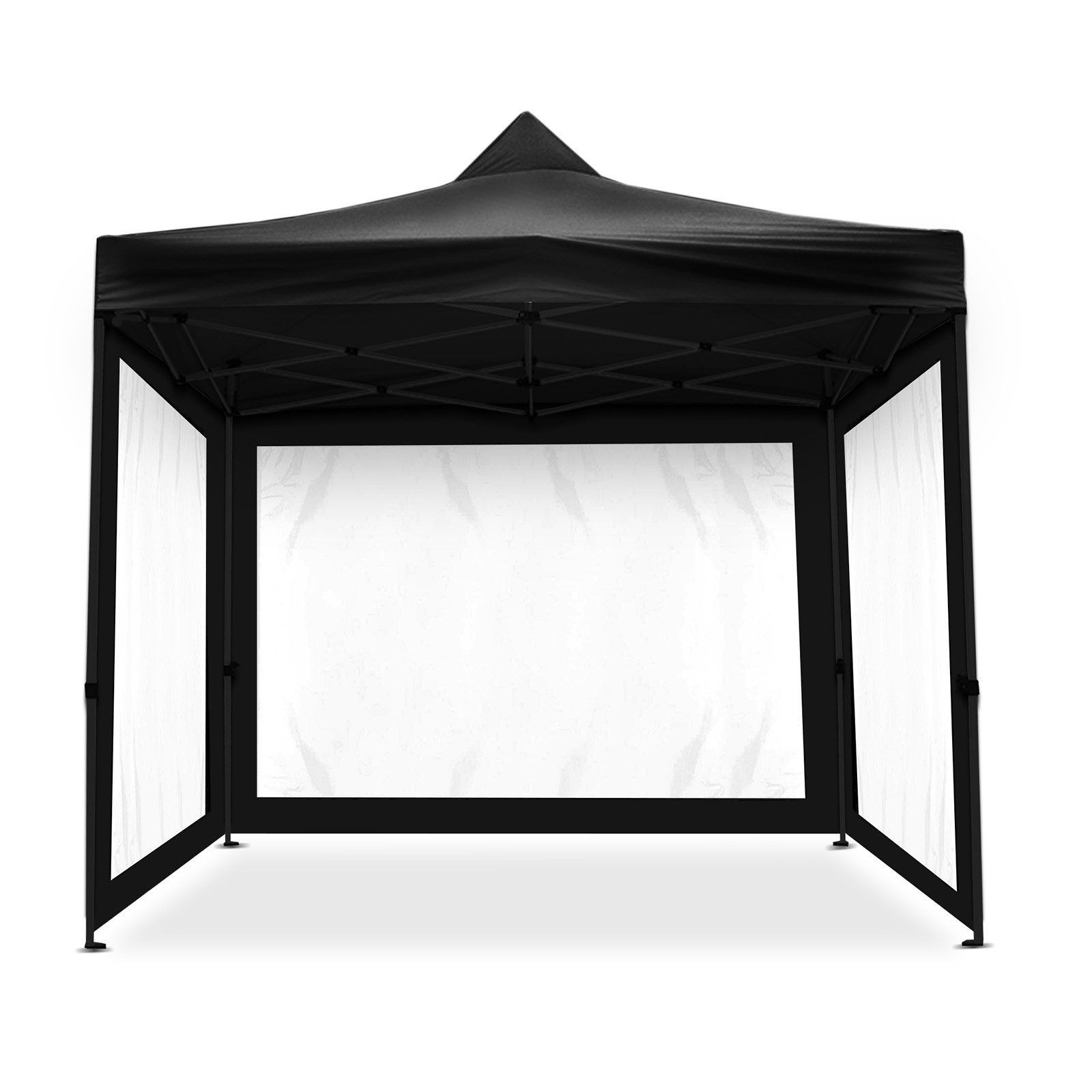 Tourtecs Bikerzelt Rennzelt mit 4 Seitenwänden 3x3m transparent faltbar für die Rennstrec