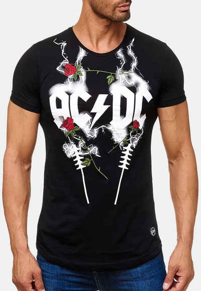 Egomaxx T-Shirt »Herren T-Shirt AC/DC Roses Print« (1-tlg) 2164 in Schwarz
