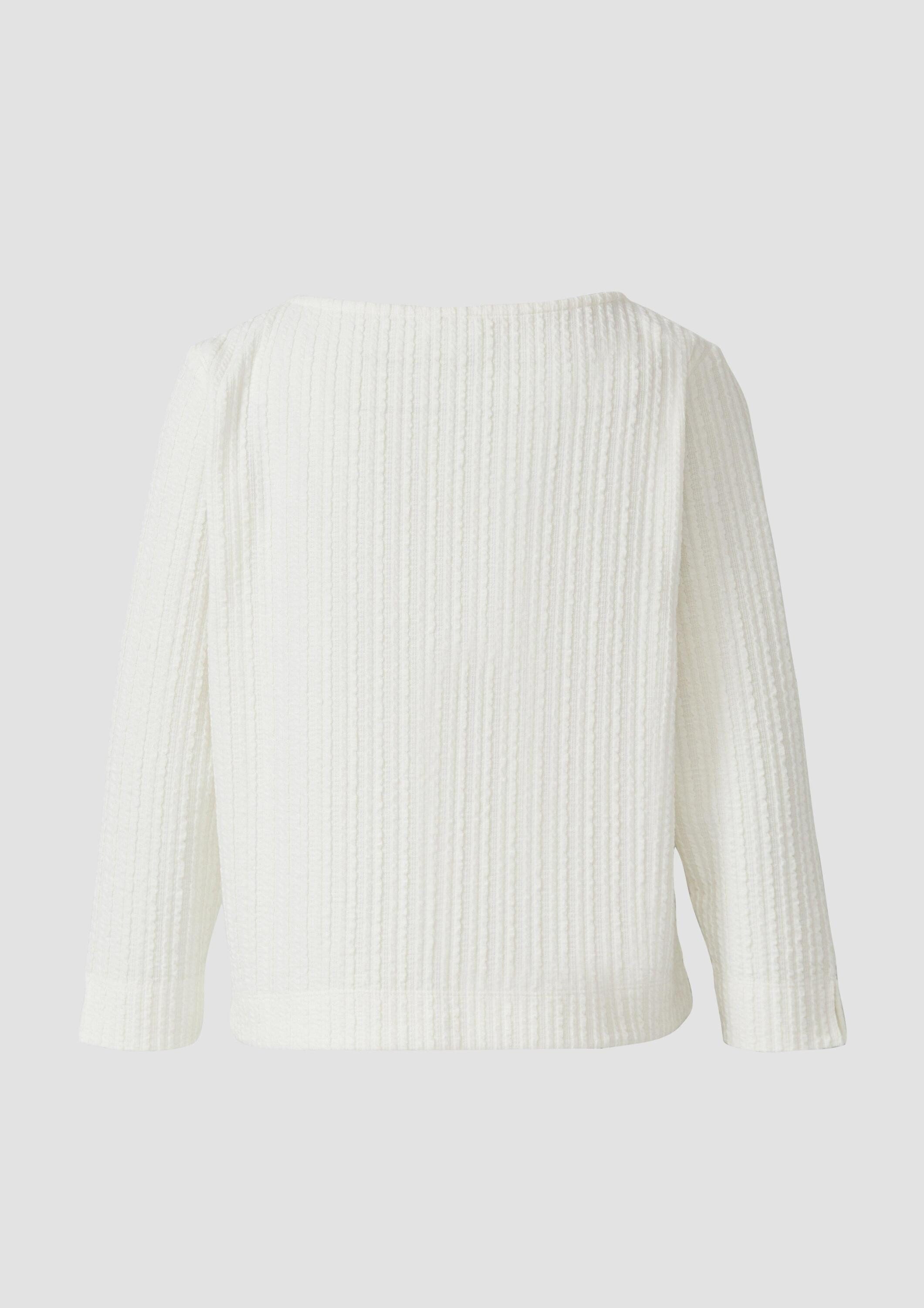 s.Oliver 3/4-Arm-Shirt T-Shirt Strukturiertes Shirt mit verkürztem Ärmel günstig online kaufen