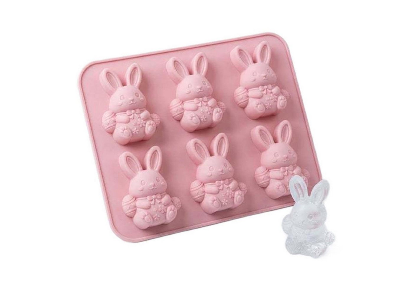 Agger Eiswürfelform Mini-Eiswürfelform — 3D-Tier-Silikonform — Lustige Form mit 6 Mulden, Wiederverwendbare Formen für Schokolade, Seife und Kerzen