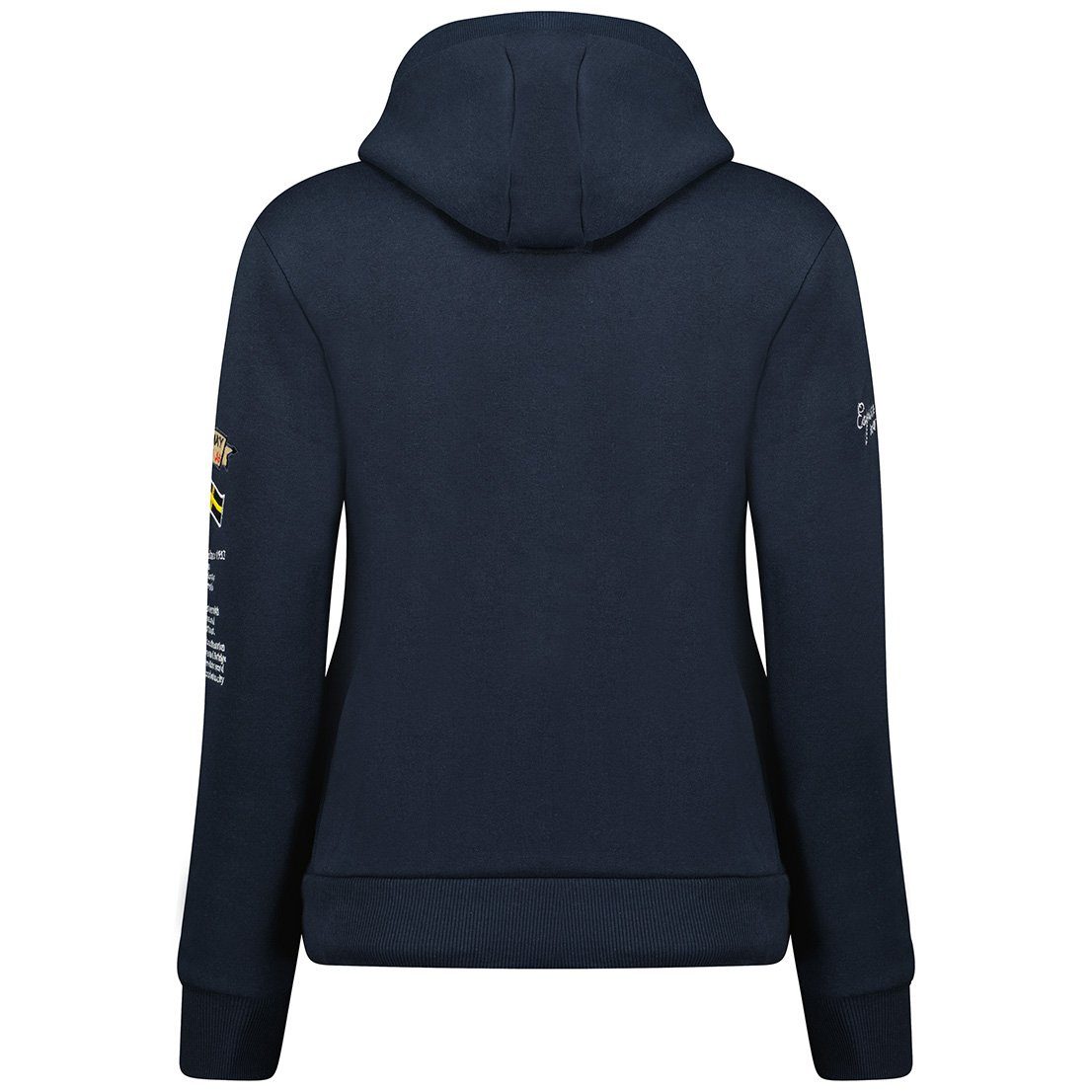 Geo Norway Kapuzenpullover Damen Slim Fit Hoodie bagymclass lady Navy M mit Norwegen Fahne als Emblem