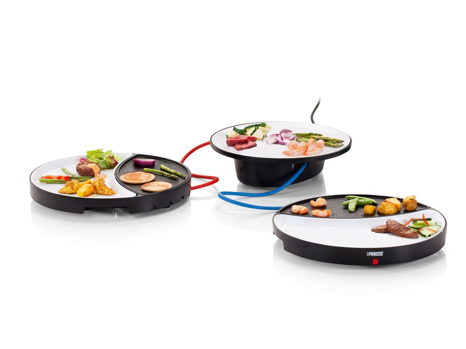 PRINCESS Teppanyakigrill, 500 W, Japanischer Elektro Tischgrill für 1-2 Personen Grillplatte Ø 32cm