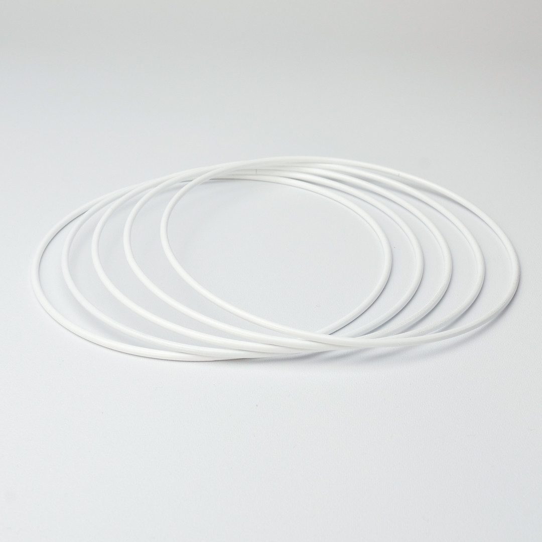 dekohaken24.de Hängedekoration 10x Metallring/Drahtring zum Basteln und Gestalten, weiß, Durchmesser 15 cm