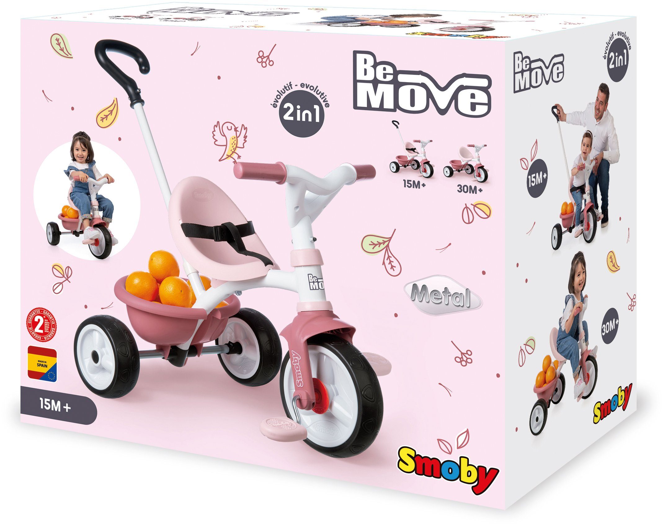 Made Dreirad Europe Be rosa, in Move, Smoby