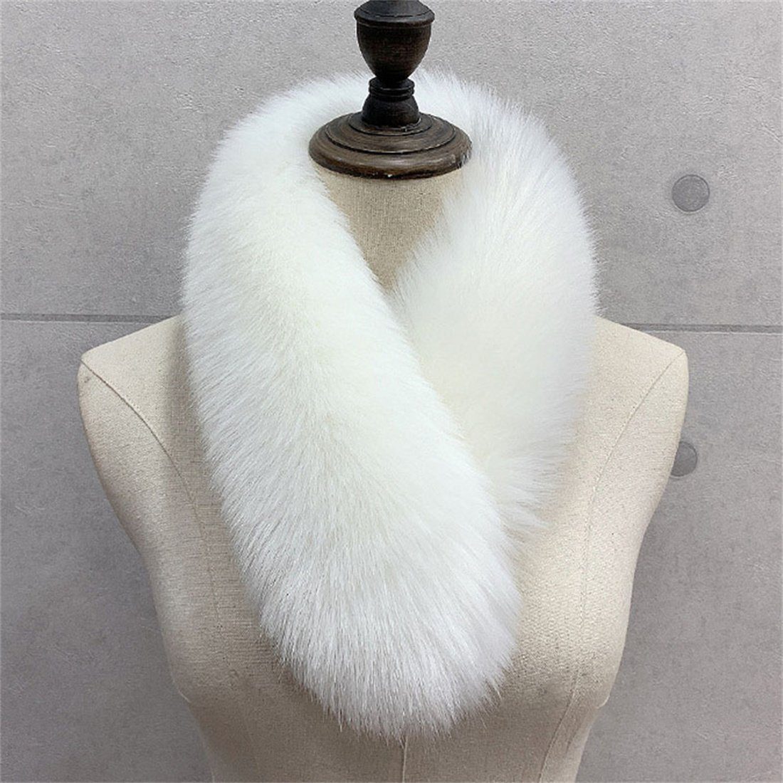 Schal Plüsch Modeschal Solid Farbe Schal,Winter DÖRÖY Warm Damen Weiß Kragen Haar Kunstpelz