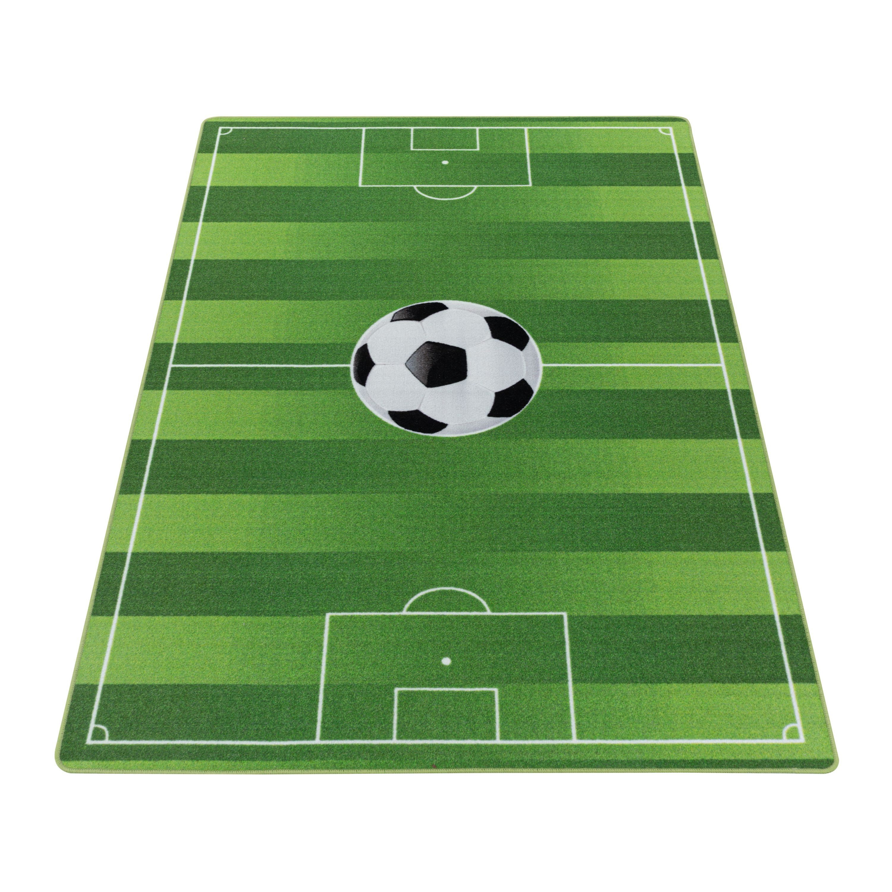 Teppium Teppich Fußballstadion, Rechteckig, Höhe: 7 mm, Kinderteppich Fußballstadion Teppich Kinderzimmer Rutschfest Waschbar