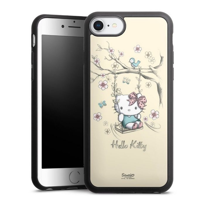 DeinDesign Handyhülle Hello Kitty Fanartikel Offizielles Lizenzprodukt Hello Kitty Natur Apple iPhone SE (2020) Gallery Case Glas Hülle
