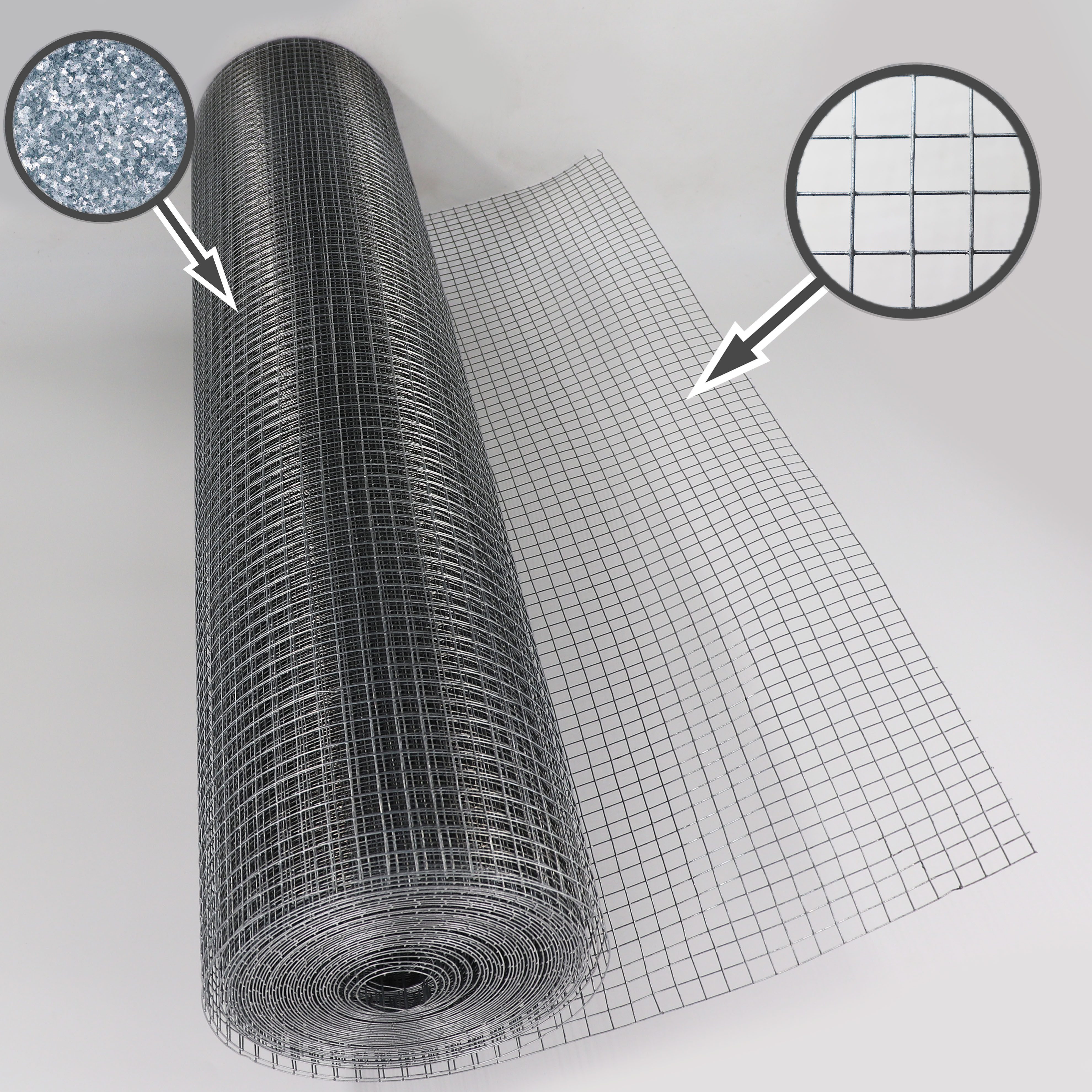 Aquagart Volierendraht 15m x 1m Volierendraht Drahtgitter Schweissgitter Drahtzaun, (1-St)