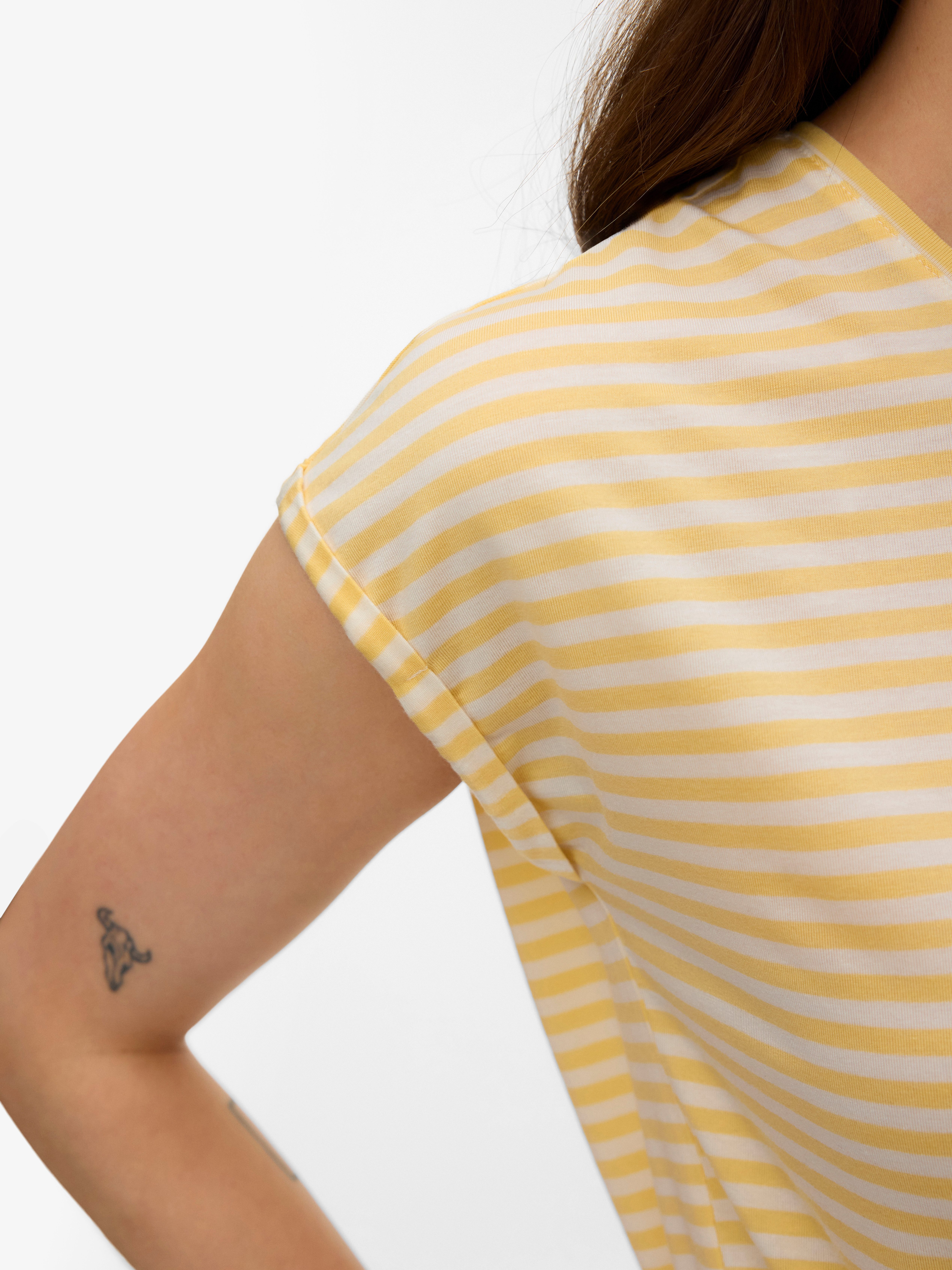 Vero Moda Rundhalsshirt VMAVA PLAIN SS TOP STRIPE GA JRS NOOS Materialmix, regular fit