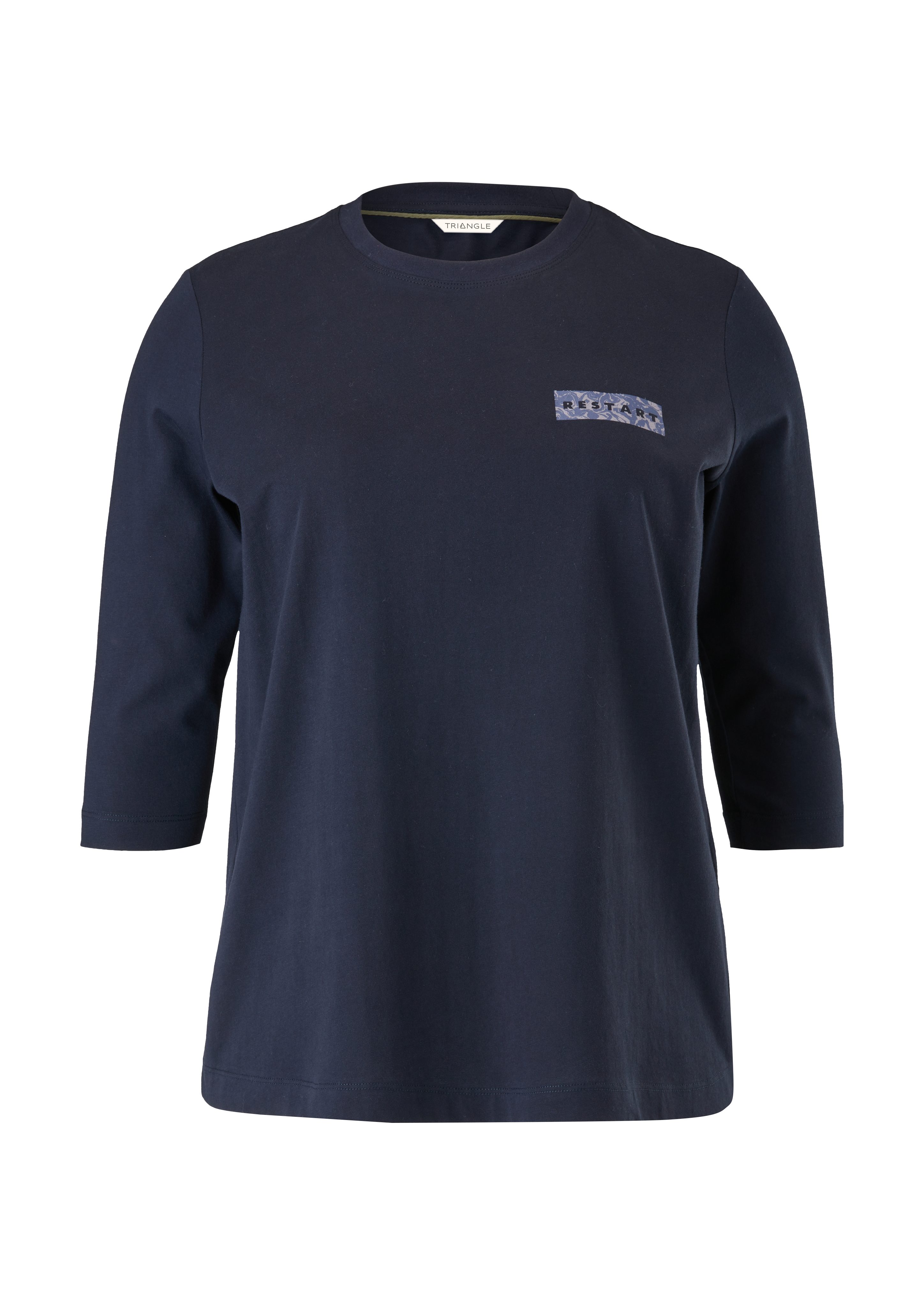 TRIANGLE 3/4-Arm-Shirt Jerseyshirt navy mit Print-Detail