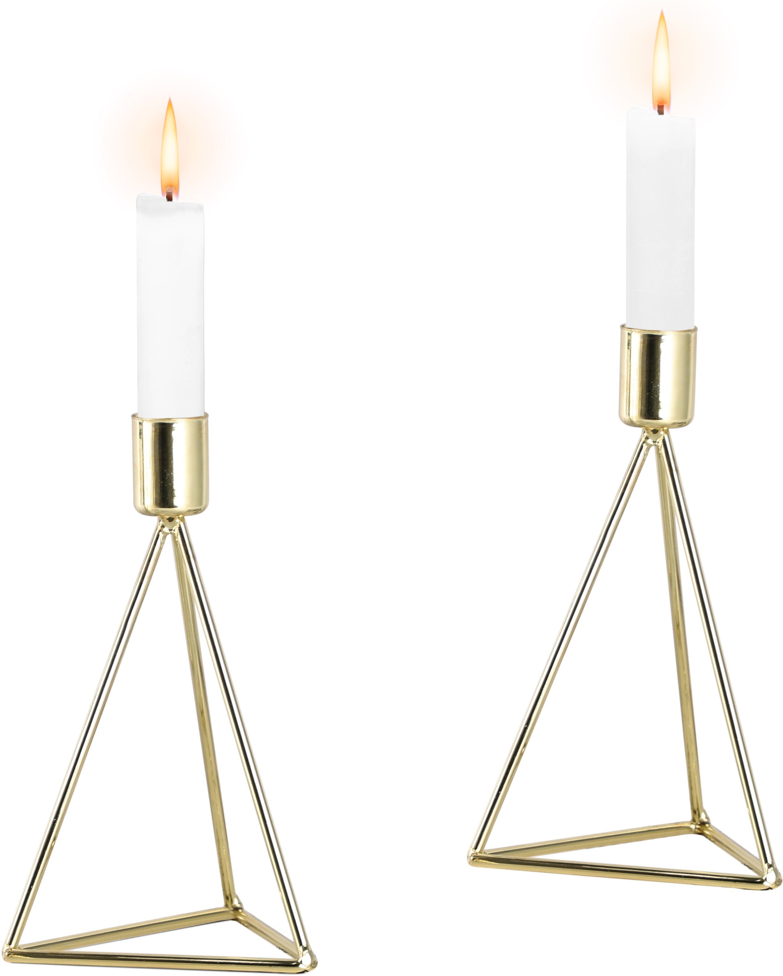 (Set, 2 Kerzenhalter Modern Small, ca. goldfarben Höhe cm Kerzenständer, Teelichthalter Eisen, Weihnachtsdeko moderner 16,5 aus St), ECHTWERK