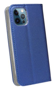 cofi1453 Handyhülle cofi1453® Buch Tasche "Smart" für iPhone 12 Pro Handy Hülle Etui Brieftasche Schutzhülle mit Standfunktion, Kartenfach Blau