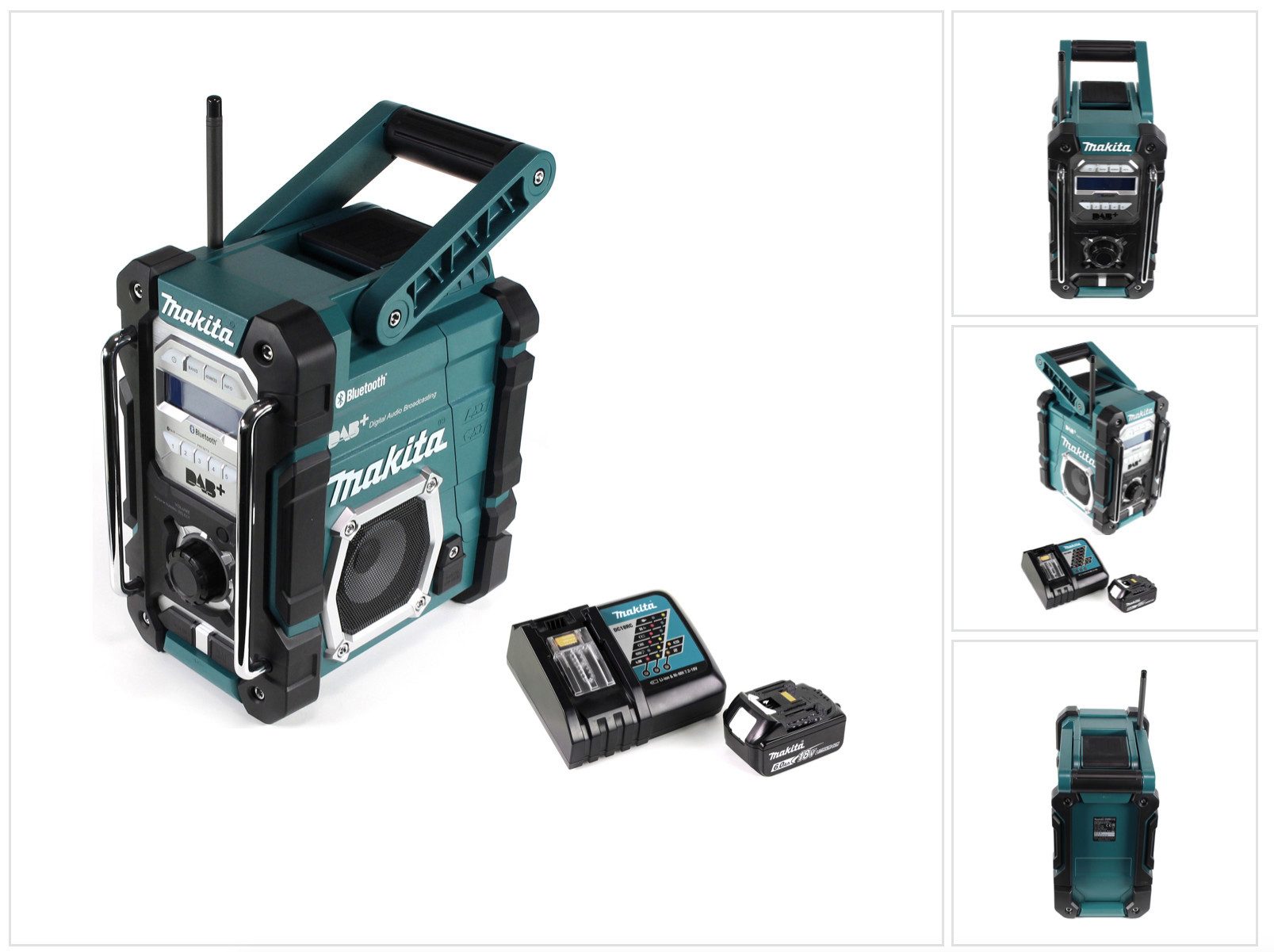 Makita DMR 112 RG1 Akku Baustellen Radio 7,2 - 18V Bluetooth DAB+ + 1x 6,0Ah Baustellenradio