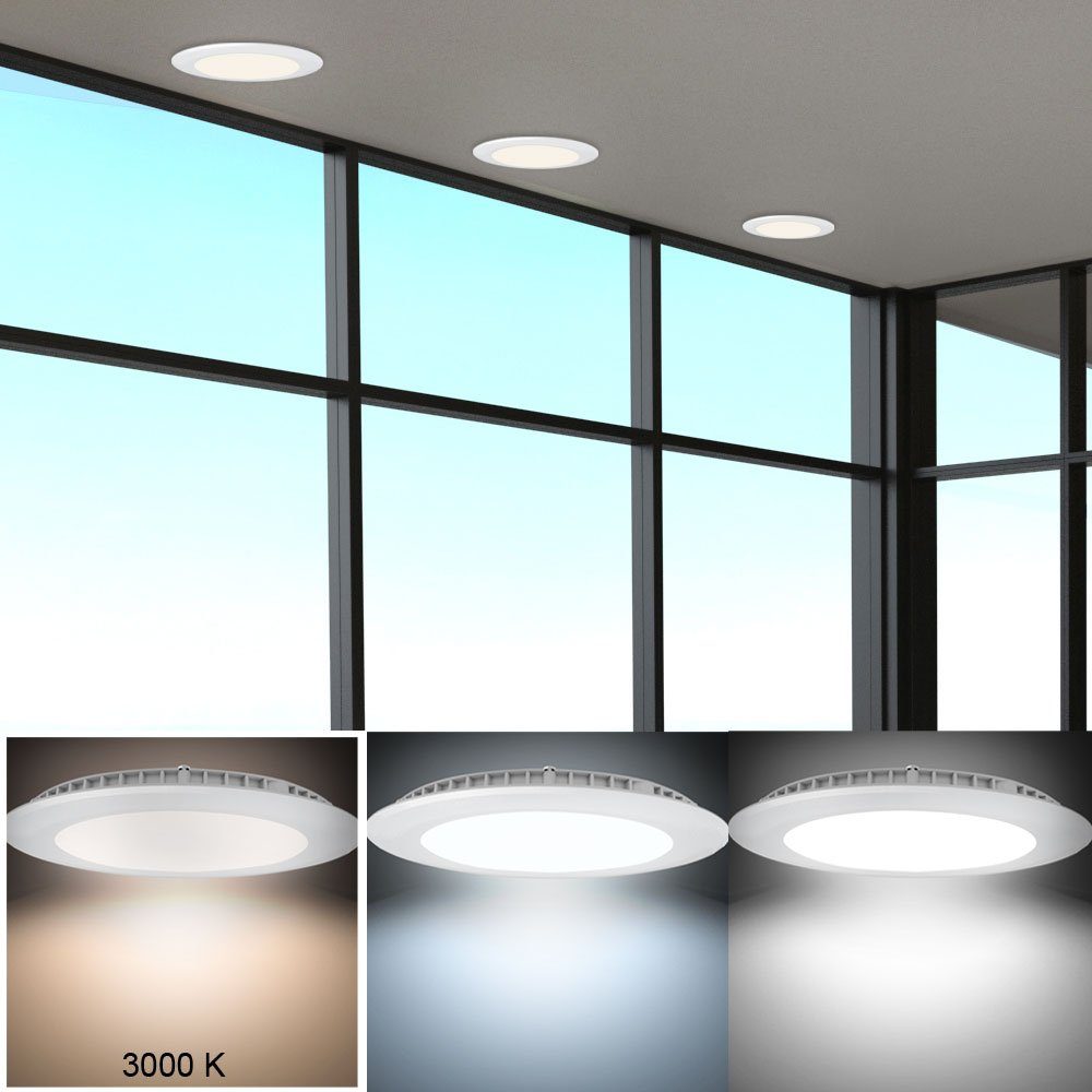 etc-shop LED Panel, LED-Leuchtmittel fest verbaut, Warmweiß, 2er Set 18 W  LED Einbau Spot Leuchten Decken Panel Esszimmer