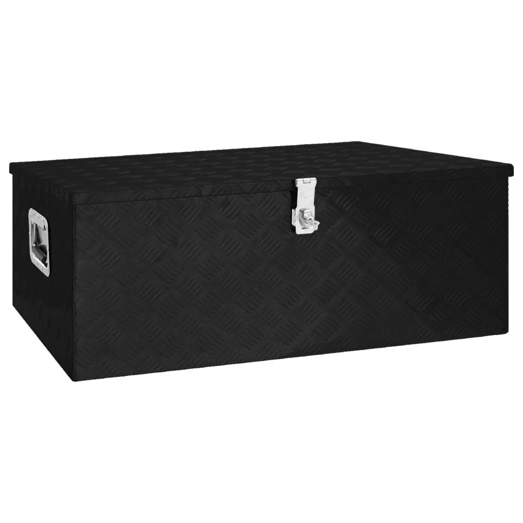 vidaXL Werkzeugkoffer 100 x 55 x 37 cm Aufbewahrungsbox Schwarz 100x55x37 cm Aluminium