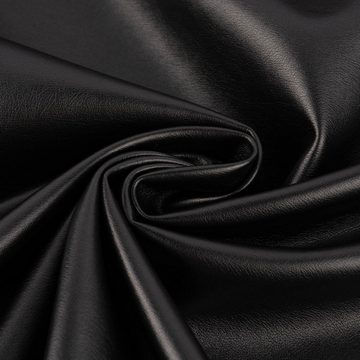 SCHÖNER LEBEN. Stoff Bekleidungsstoff Kunstleder Lederimitat schwarz metallic 1,4m Breite