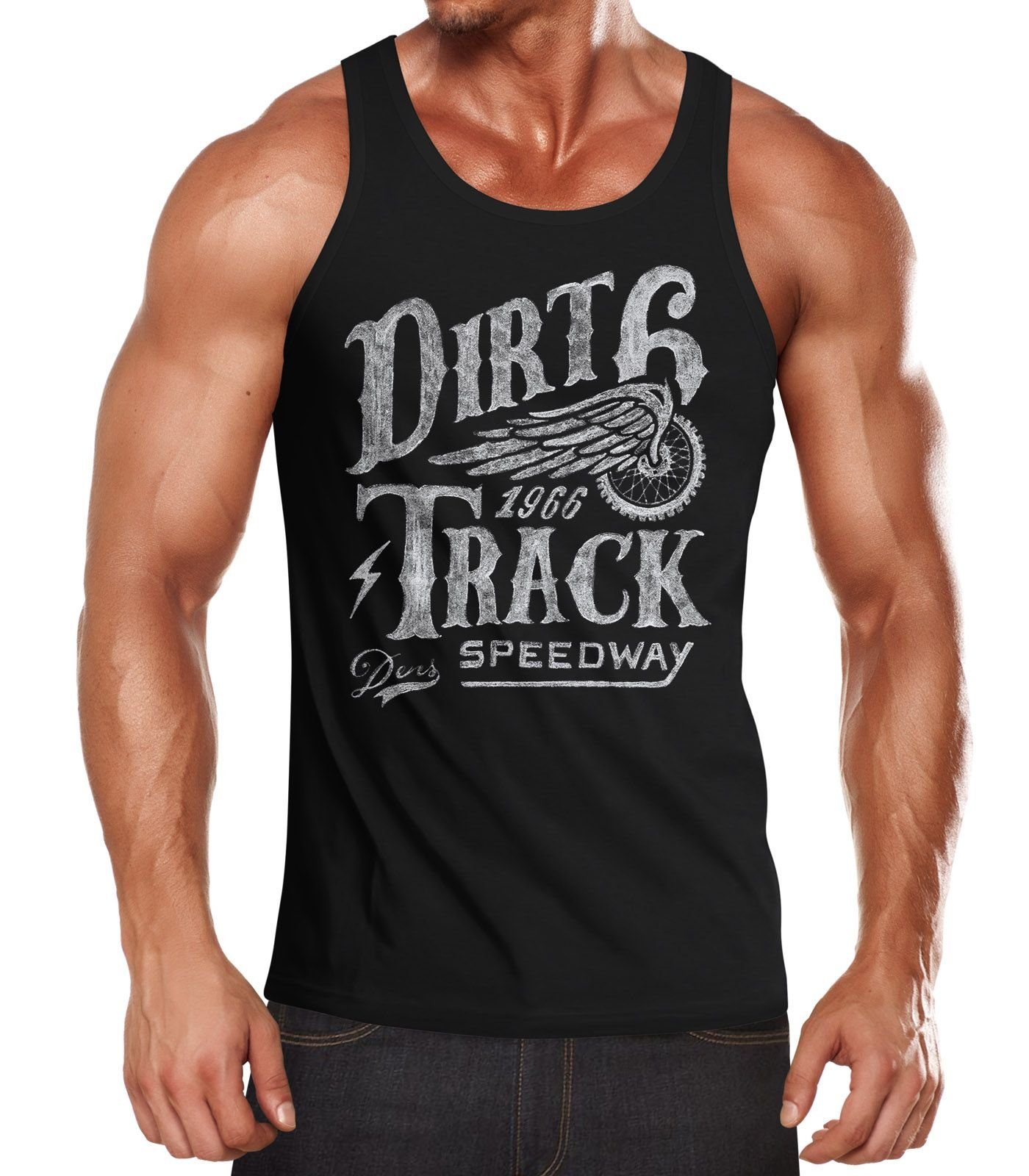 Tanktop Herren Tank-Top Dirt Track Racing Muskelshirt Muscle Shirt
