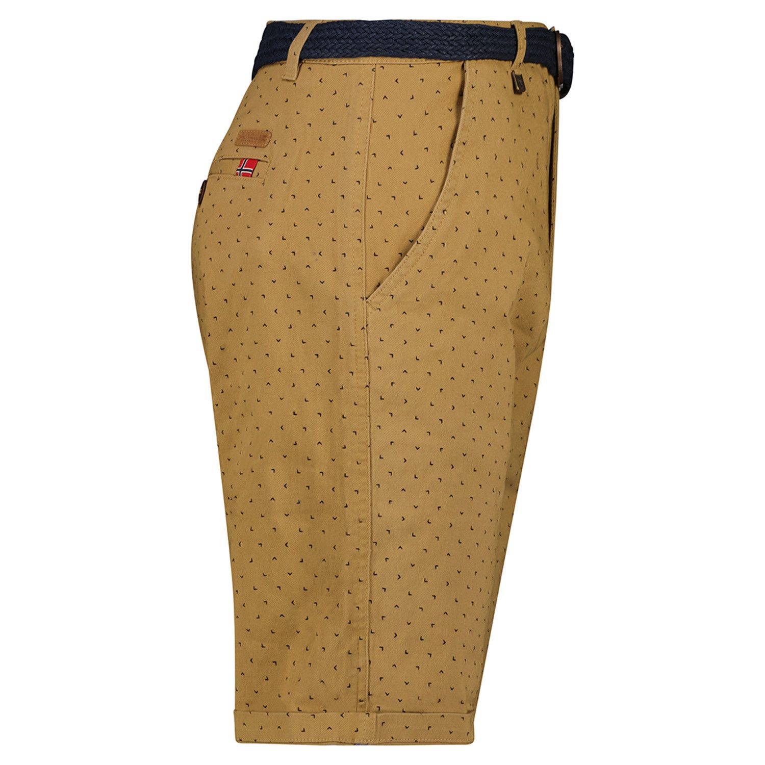 Geographical Norway Chinos Chino Shorts kurze Hose Bermuda Knielang Stoff bequem mit Gürtel short