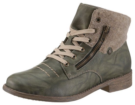 Rieker Schnürstiefelette im angesagten Used-Look, Mit Filzbesatz online