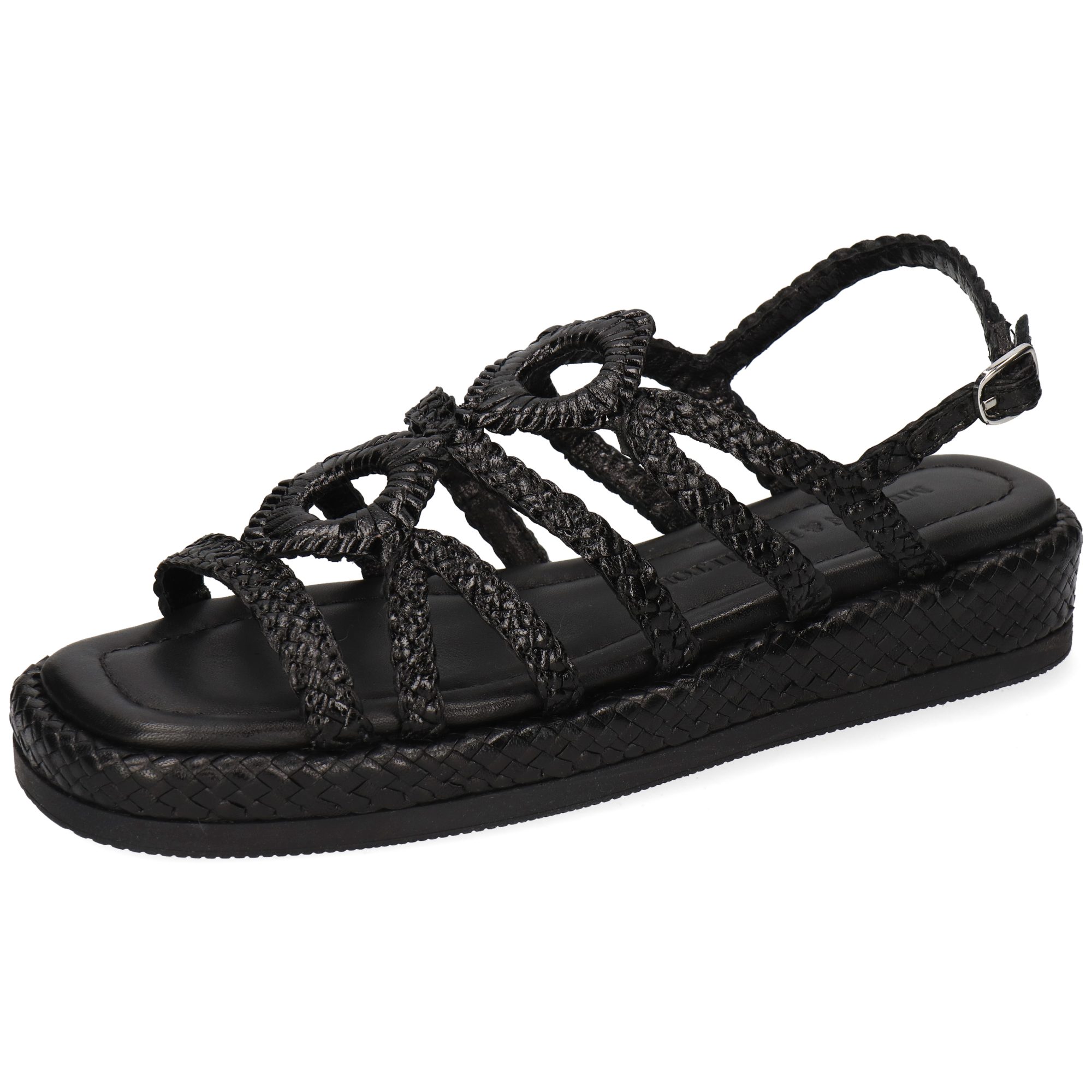Melvin & Hamilton Vim 4 Leder-Geflochtene Schuhe für Damen Sandale Plateausohlen, Echtes Leder, Von Hand geflochten