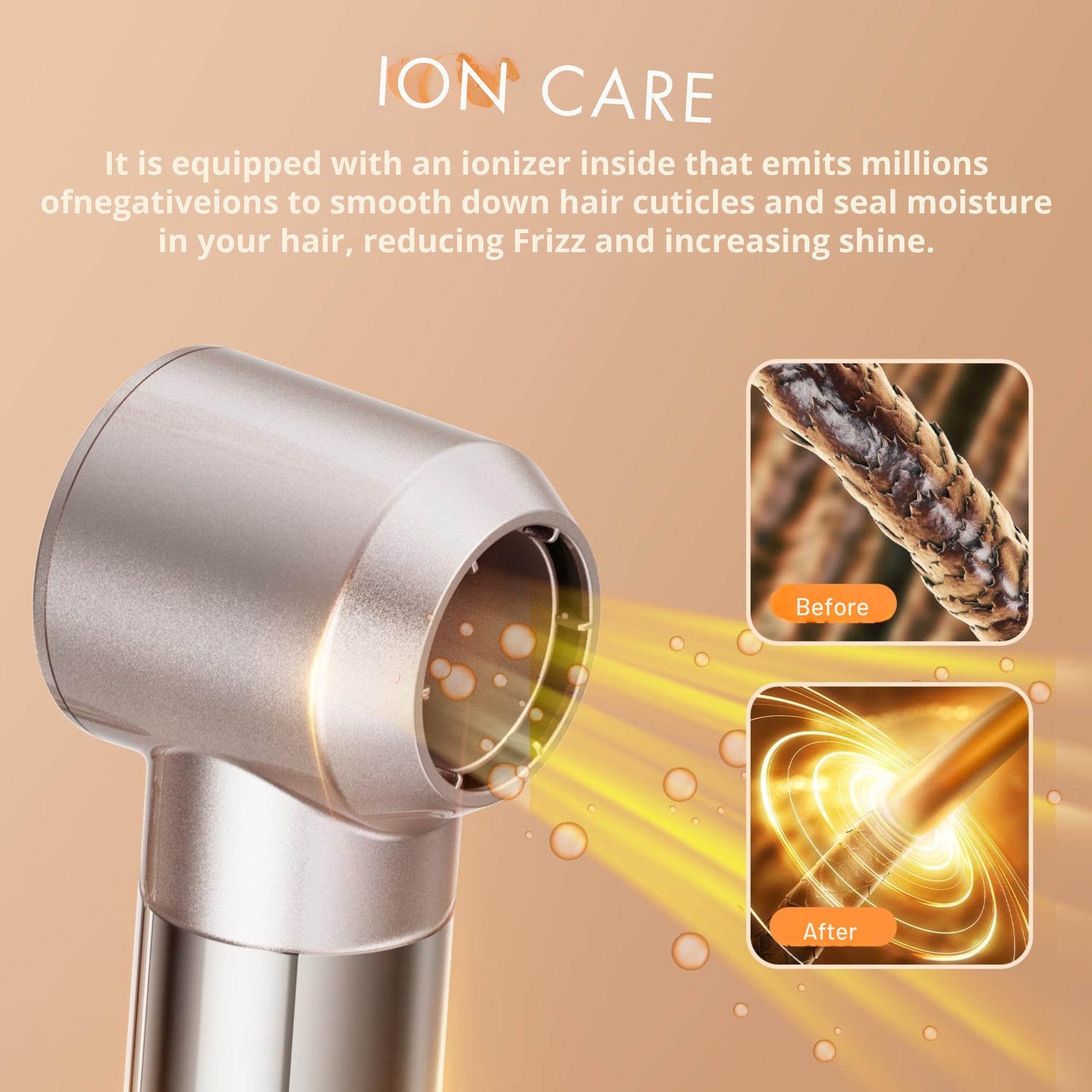 Vivitar Heißluftgebläse 6-in-1 Air Styler Heißluftbürste 140.000U/min, Föhnbürste für Frauen, (schnell trocknender Haarstyler für Frauen, Anti-Frizz-Stylinggerät für alle Haartypen], Auto-Air-Lockenstab, Rundbürste, Volumenaufsatz und Glättenaufsatz), für Trocknen, Locken, Glätten & voluminöses Styling