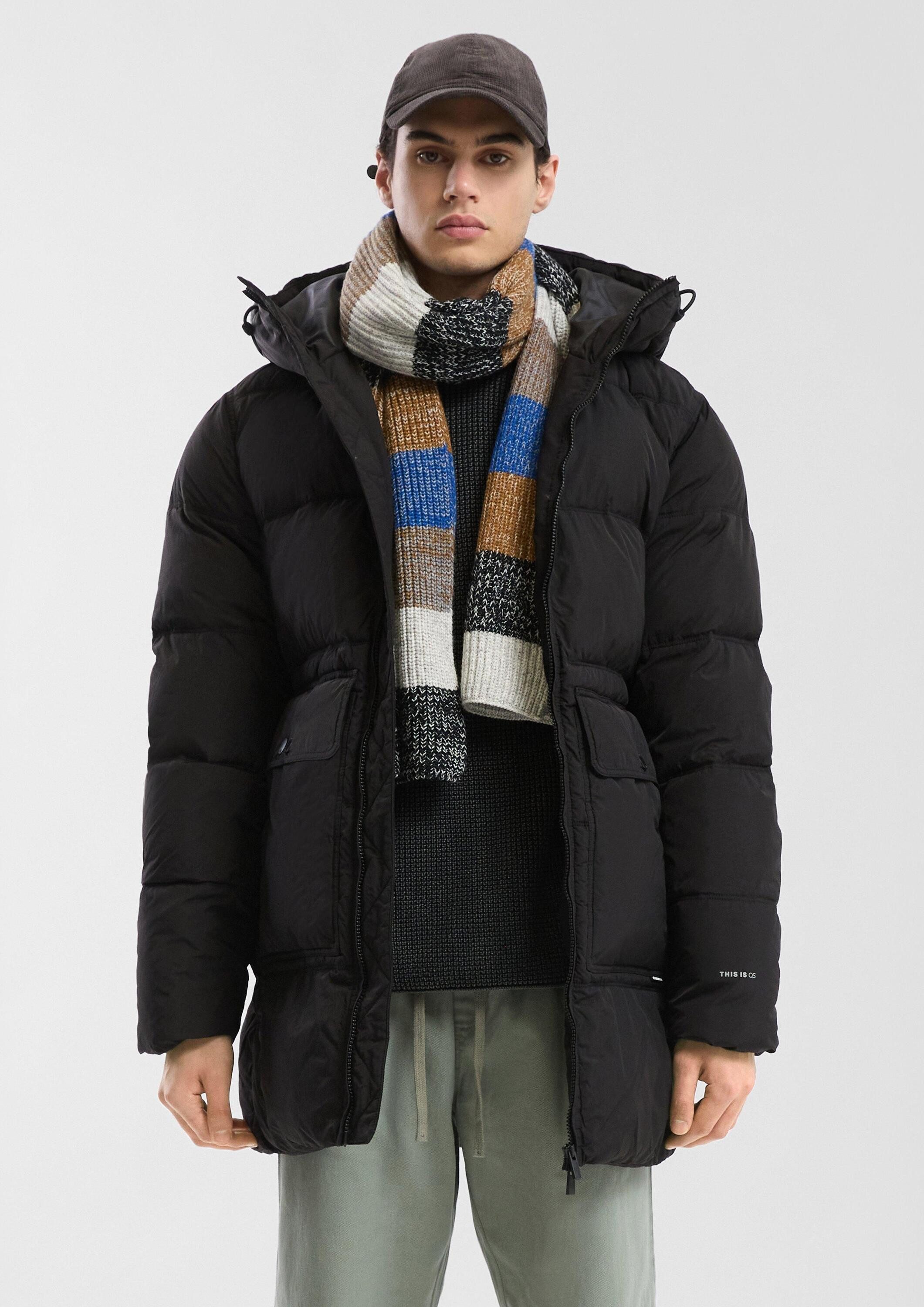 QS Wintermantel Outdoor-Mantel Pufferparka in Crinkle-Nylon mit Waschoptik