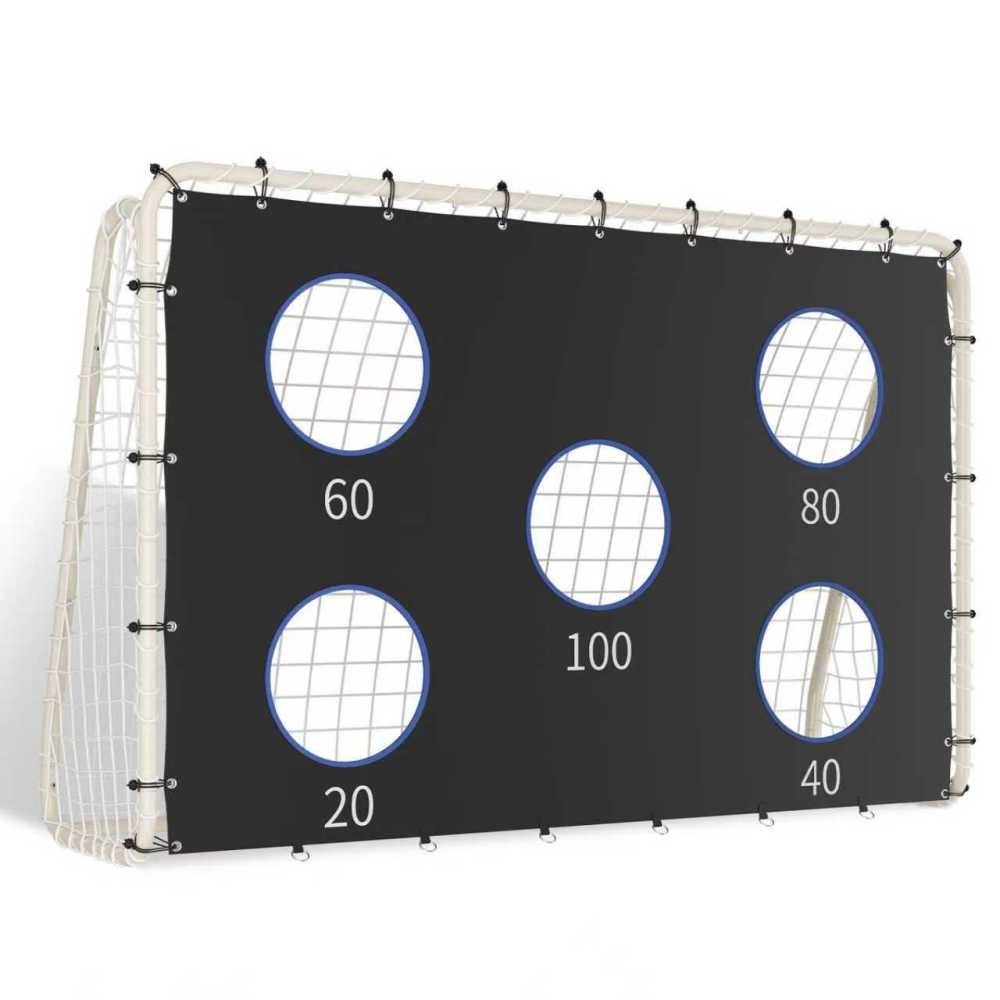 BBWL Fußballtor mit Schusswand 2in1 Netz Trainings Tor mit Spikes Stahlrahmen, 240x170 cm Kinder Fußballtor wetterfest Outdoor Trainingsgerät Garten