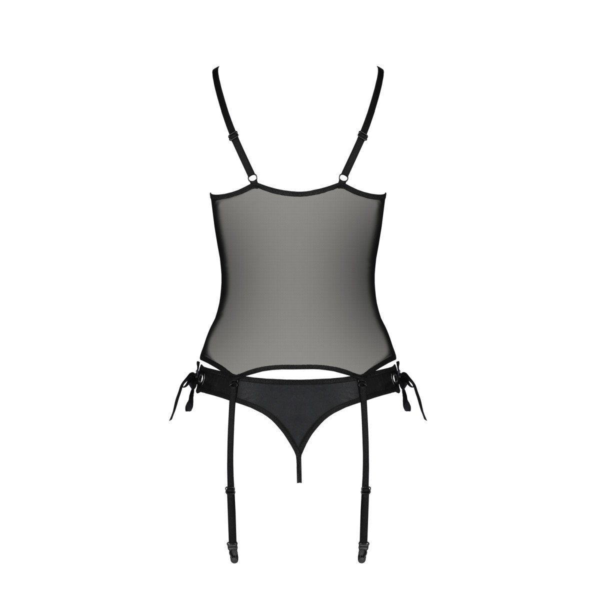 Passion-Exklusiv Corsage PE black & corset Nessy - (L/XL,S/M,XXL) thong