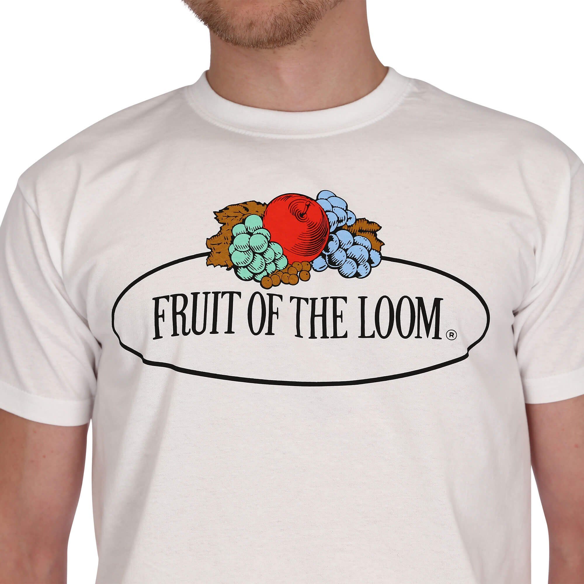 Vintage-Logo - 150 Loom T-Shirt weiß Rundhalsshirt Fruit the of Iconic groß